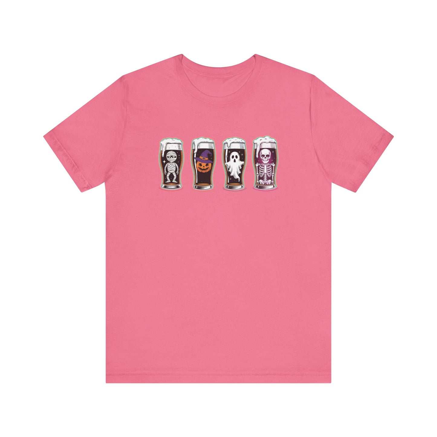 Spooky Beer Sampler Tee, Halloween Shirt, Unisex Halloween Tops, Graphic T-Shirt for Fall, Cute Ghost Shirt