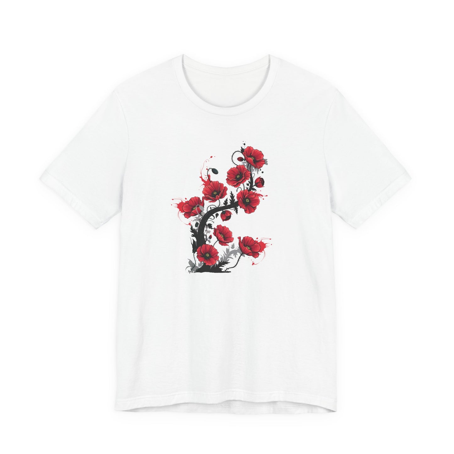 Red Poppies Graphic Tee , Casual Wear, Gift for Plant Lovers, Birthday Gift, Festival Apparel