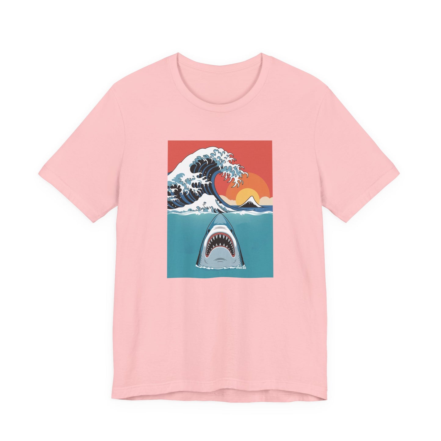 Japanese Wave Design with Shark T-Shirt