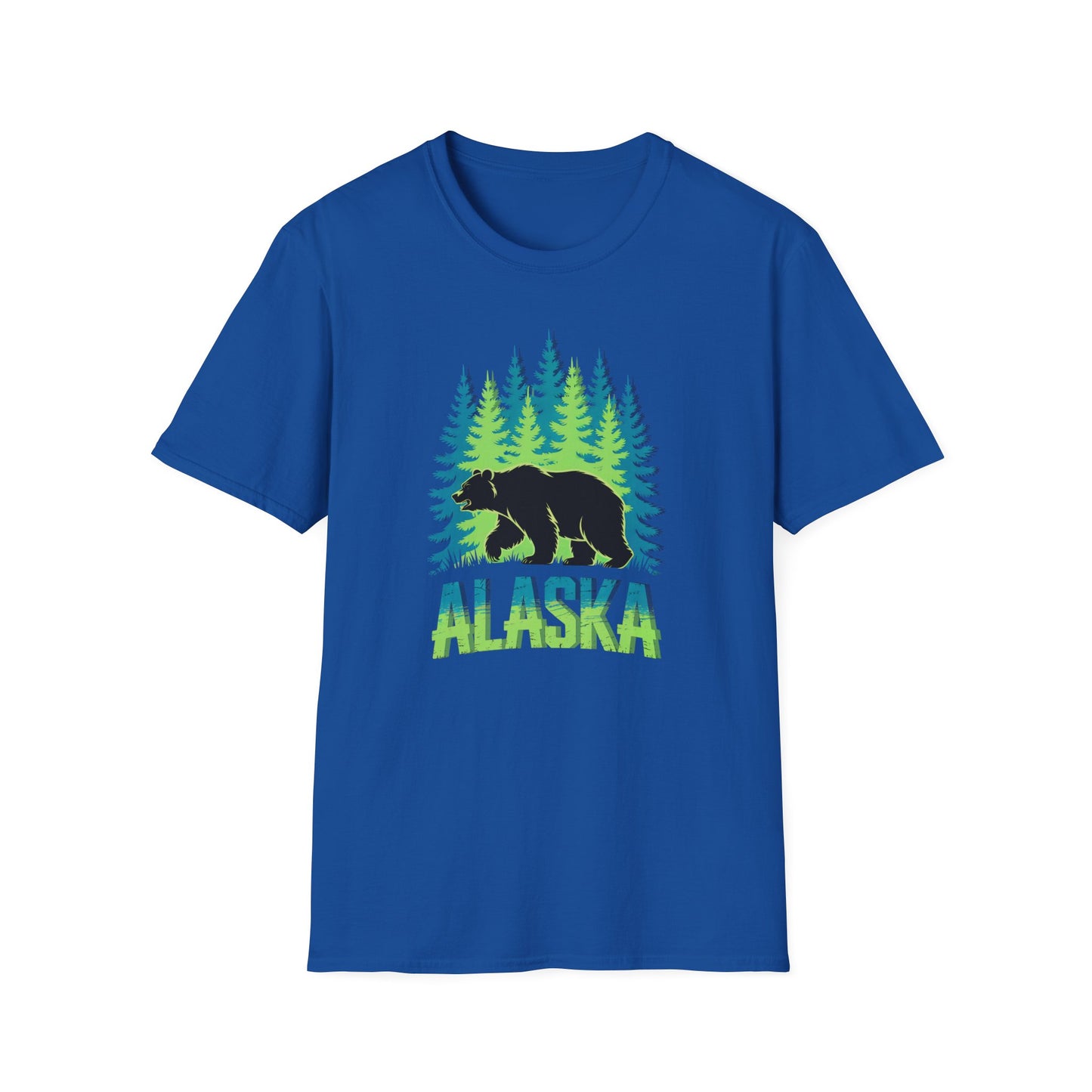 Alaska Bear T-Shirt, Nature Lover's Tee, Unisex Softstyle Shirt for Outdoor Adventures, Gift for Hikers, Wildlife Enthusiasts