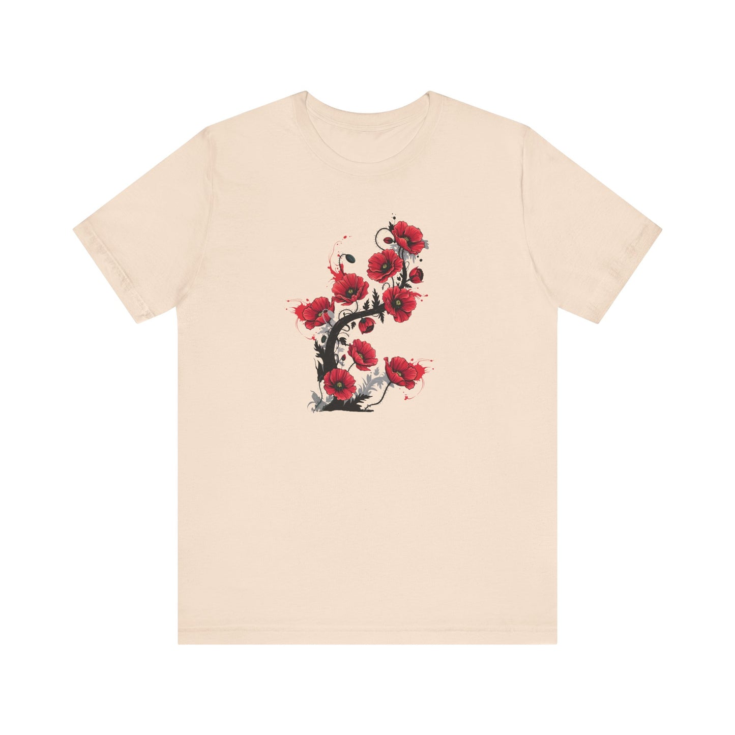 Red Poppies Graphic Tee , Casual Wear, Gift for Plant Lovers, Birthday Gift, Festival Apparel