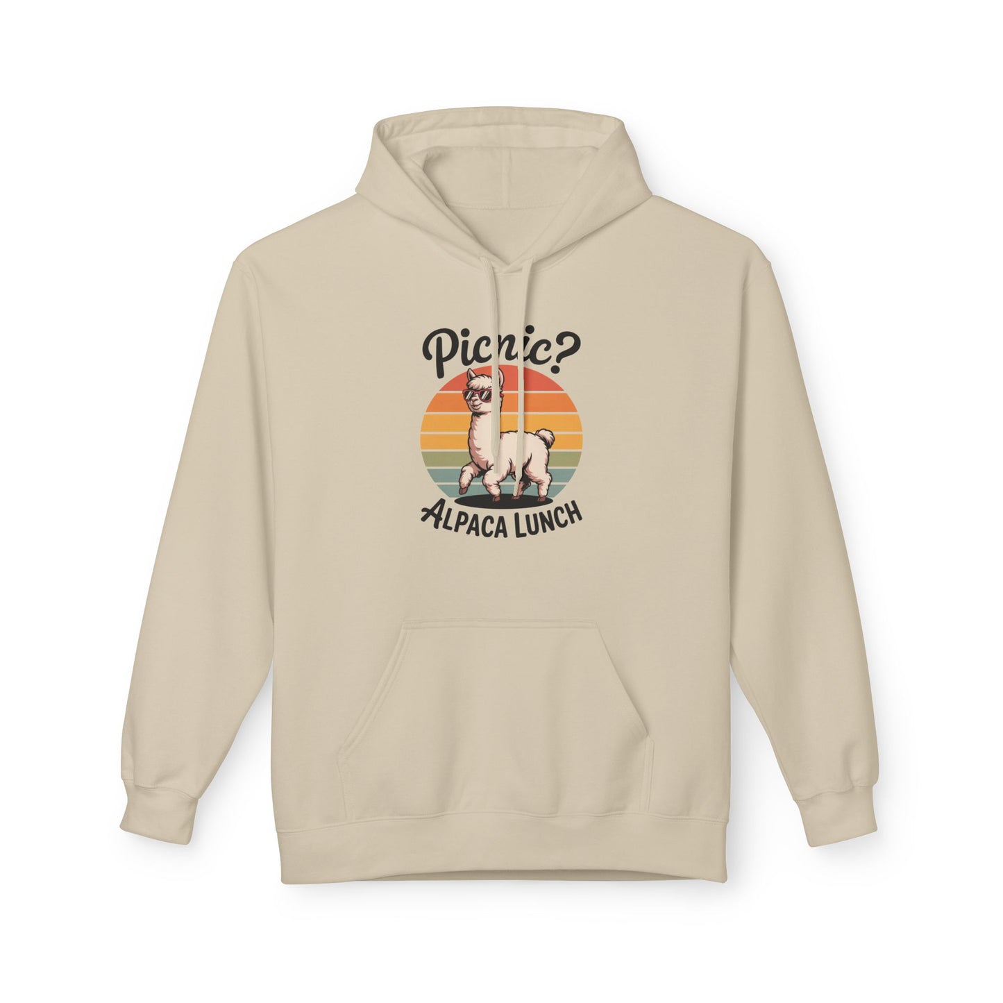 Picnic Alpaca Lunch Hoodie, Funny Animal Sweatshirt, Birthday Gift, Cozy Fleece Hoodie, Alpaca Apparel, Pet Lover Gift