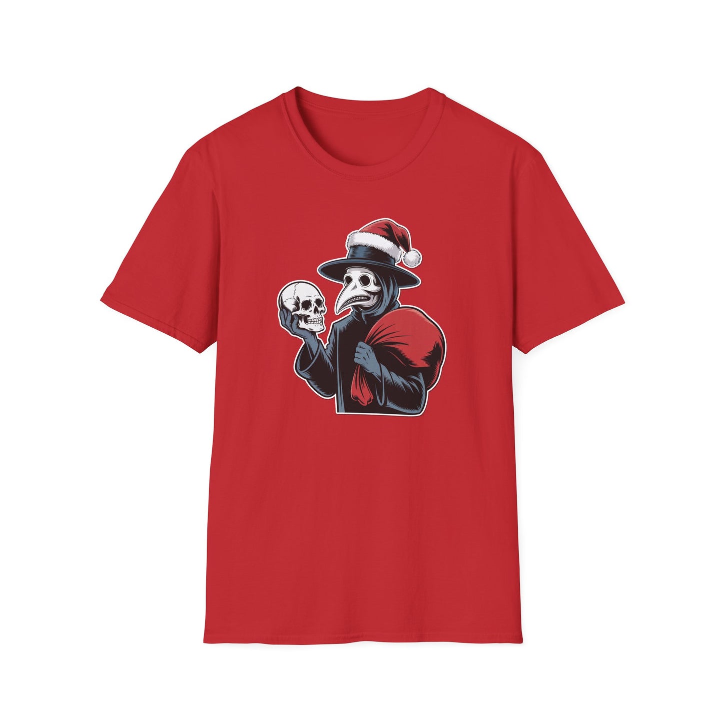 Plague Doctor Santa T-Shirt, Halloween Costume, Christmas Gift, Unisex Graphic Tee, Holiday Apparel, Fun Party Top