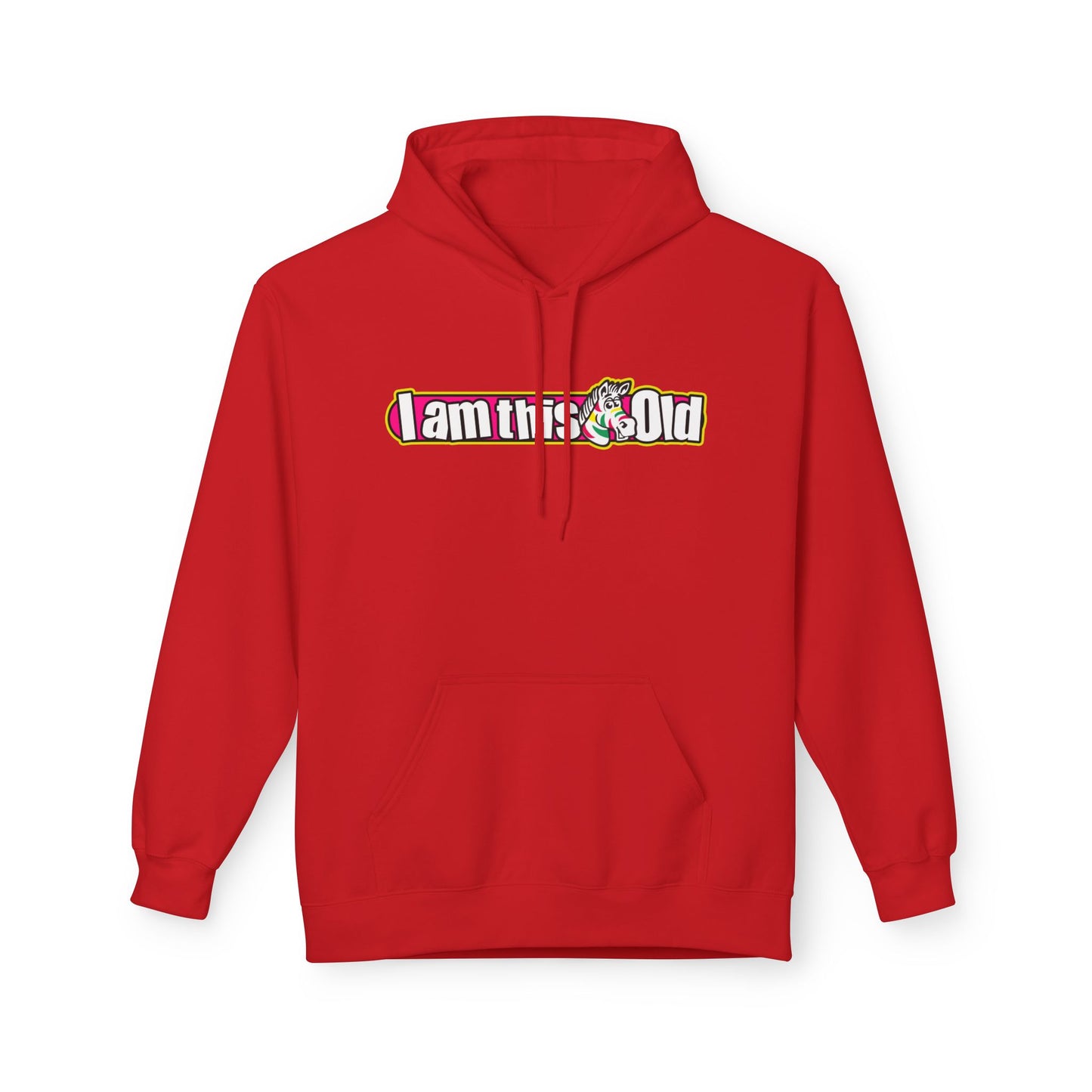 I am This Old Fruit Stripes Hoodie, Unisex Fleece Gift for Friends, Celebrate Aging, Comfy Casual Wear, Perfect for Parties, Humor Apparel