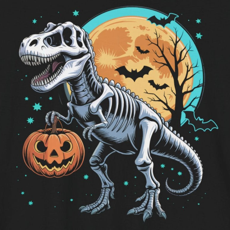 T-Rex Trick or Treat Tee, Spooky Shirt, Halloween Costume Top, Trick-or-Treat T-Shirt
