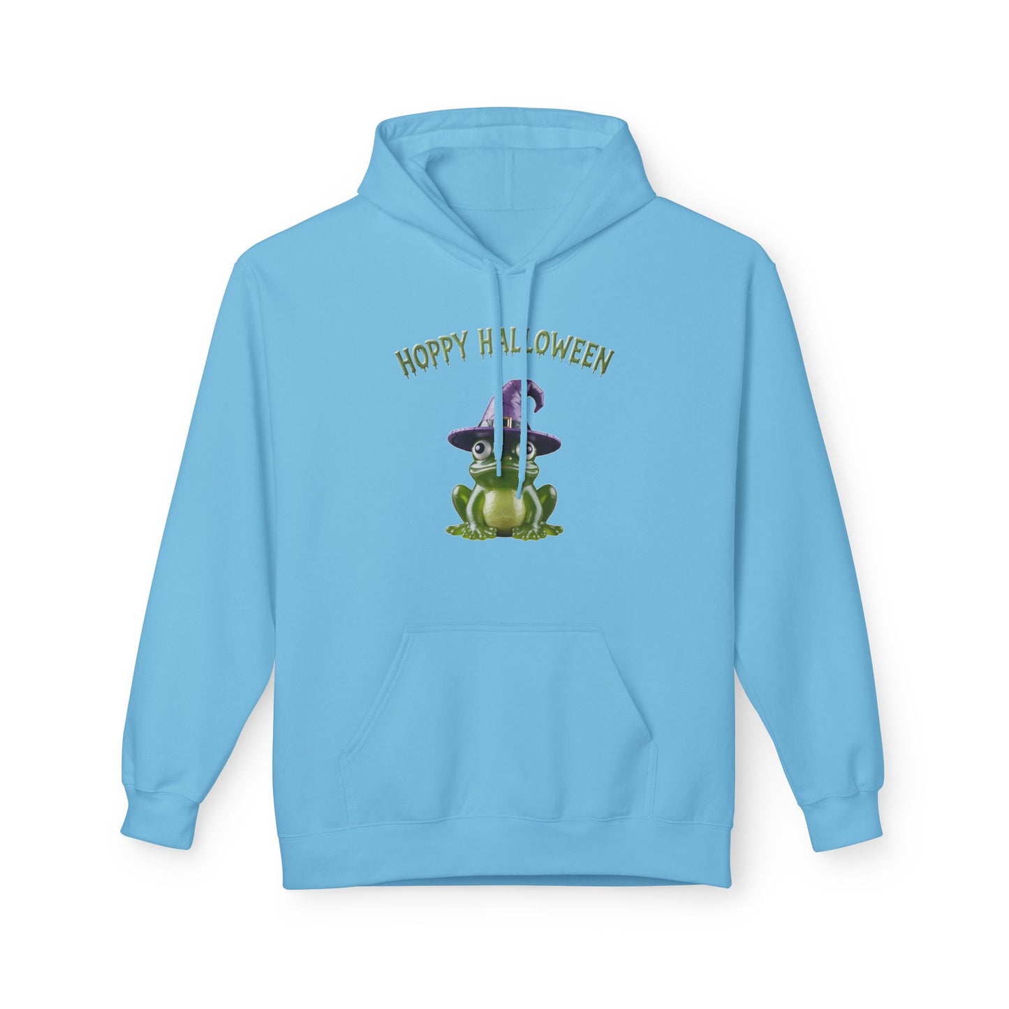Hoppy Halloween Frog Hoodie, Cozy Unisex Fleece, Perfect for Fall Celebrations, Fun October Apparel, Hoppy Halloween Gift