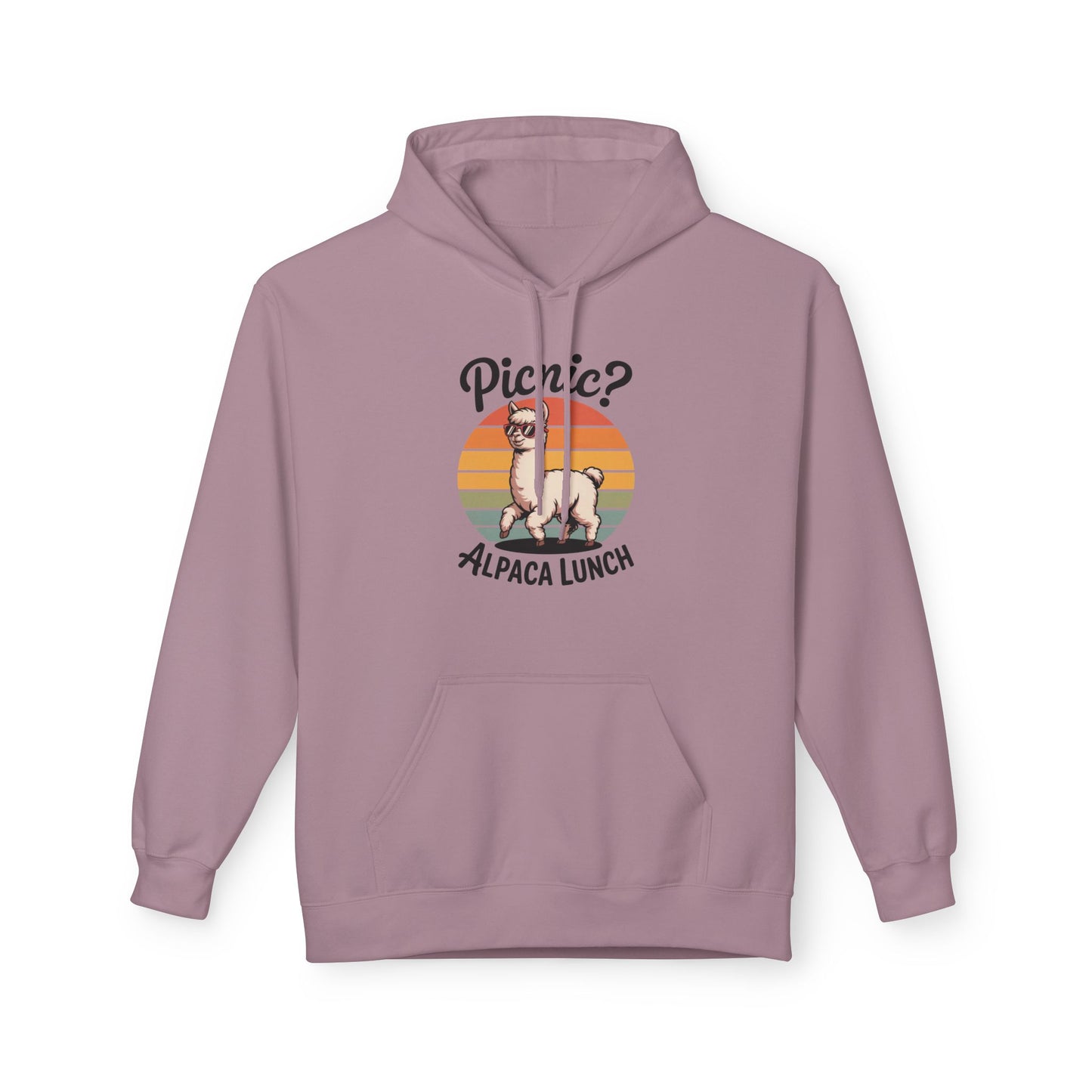 Picnic Alpaca Lunch Hoodie, Funny Animal Sweatshirt, Birthday Gift, Cozy Fleece Hoodie, Alpaca Apparel, Pet Lover Gift