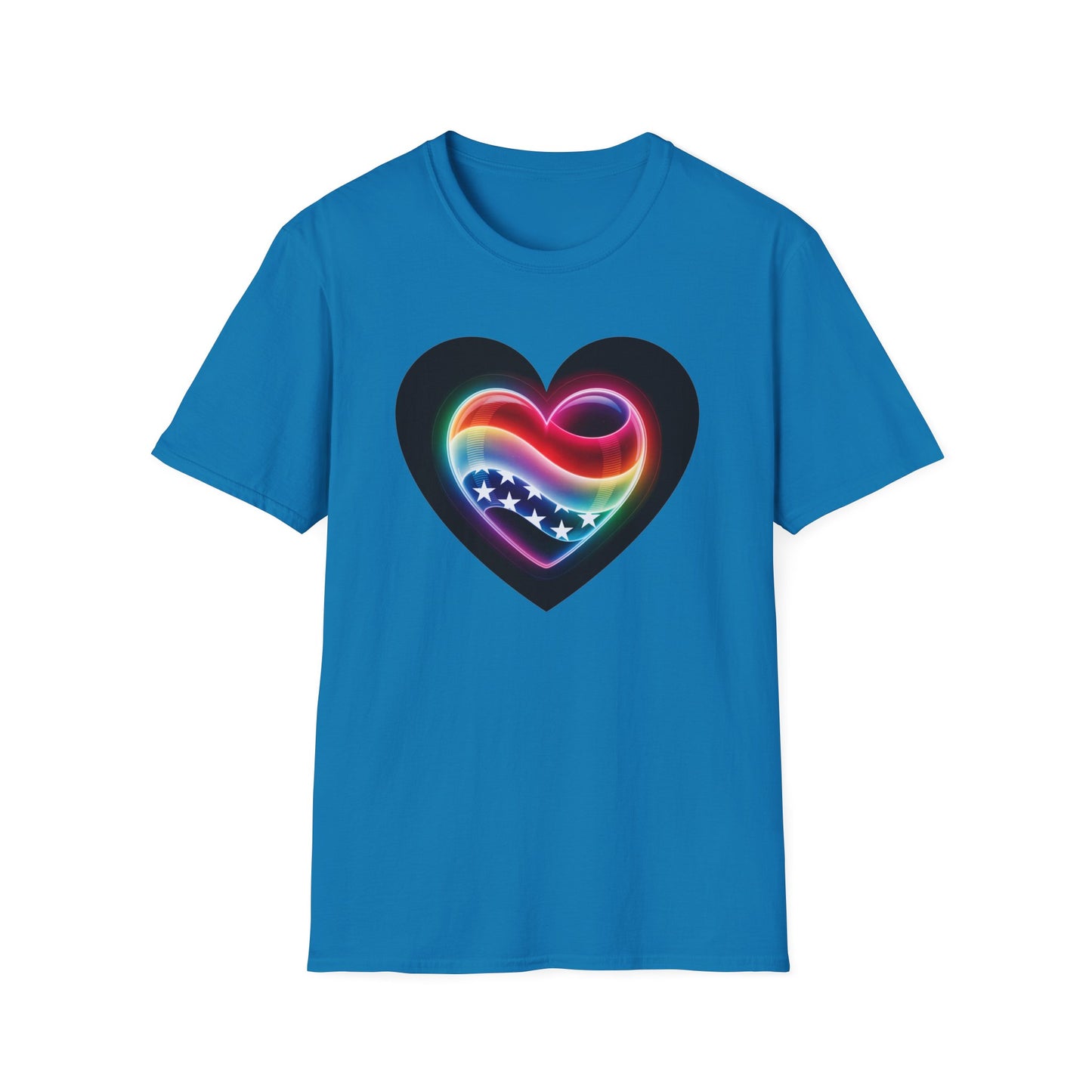 American Flag Heart Tee - Softstyle T-Shirt