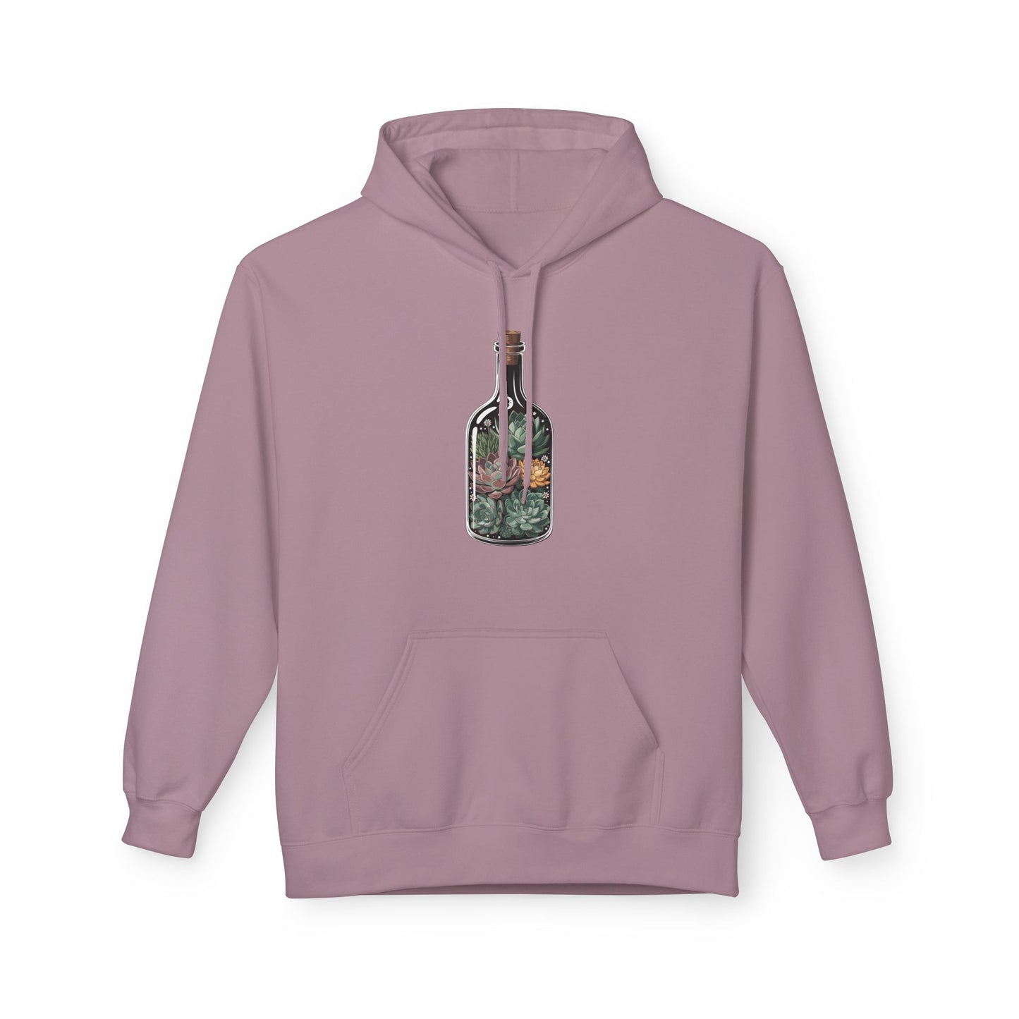 Succulent Bottle Hoodie, Cozy Gift for Outdoorsy Friends, Travel, Adventure, Casual Wear, Eco-Friendly Style
