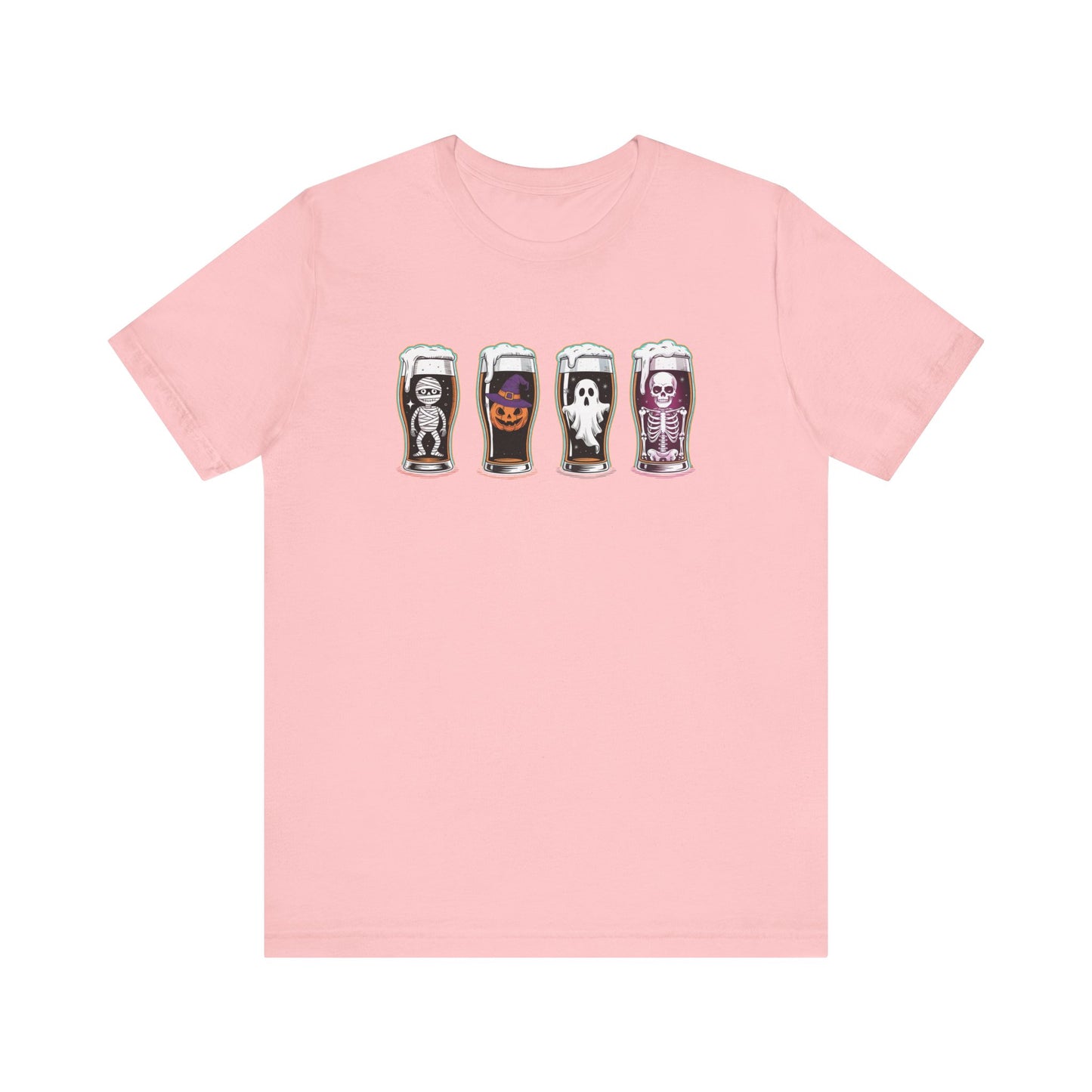 Spooky Beer Sampler Tee, Halloween Shirt, Unisex Halloween Tops, Graphic T-Shirt for Fall, Cute Ghost Shirt