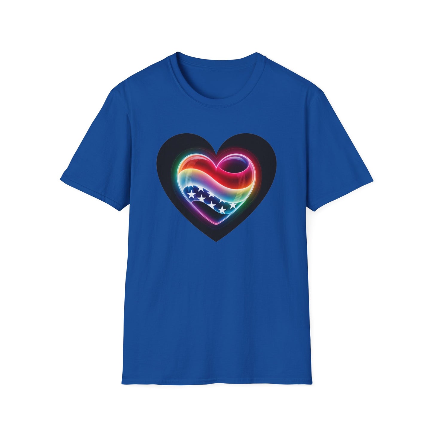 American Flag Heart Tee - Softstyle T-Shirt
