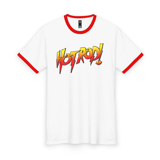 Hot Rod Graphic Ringer Tee — Retro Wrestling Tee