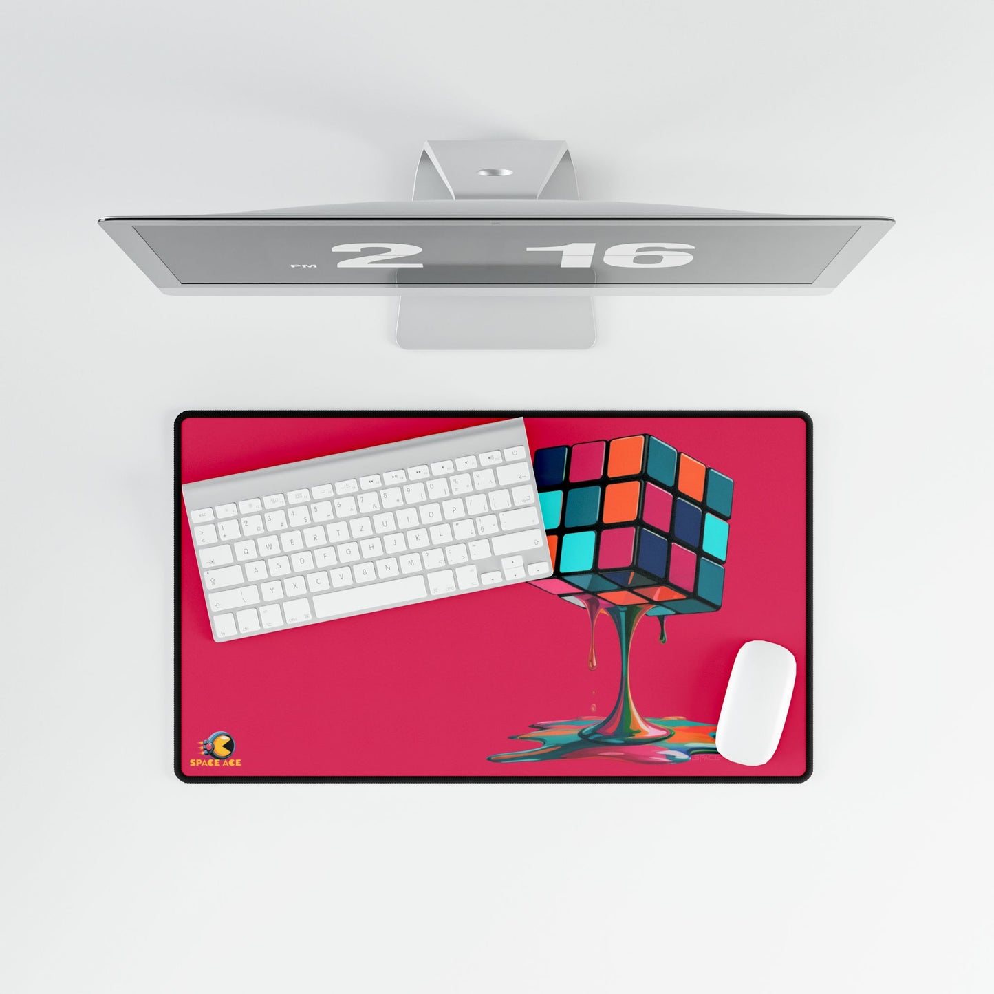 Melting Rubik Cube Desk Mat - Orange Gaming Desk Pad