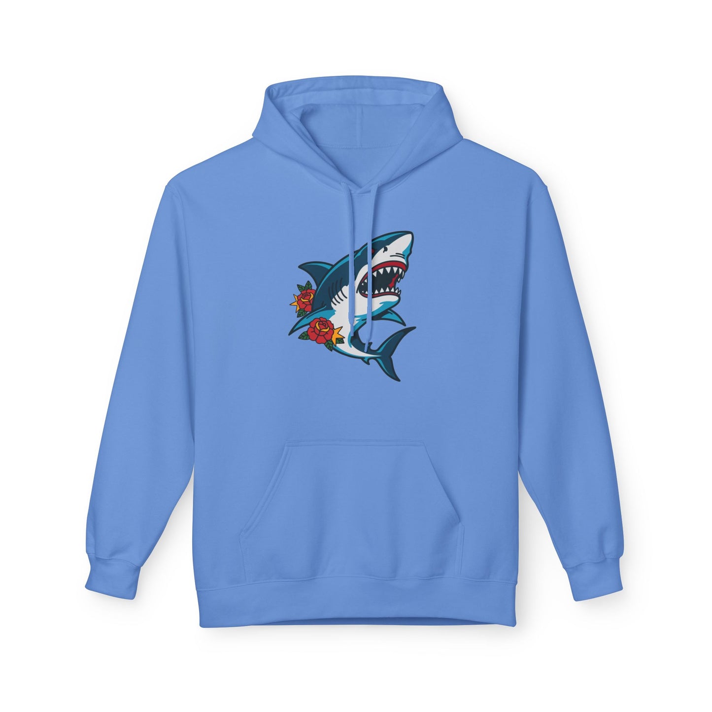 Shark Tattoo Hoodie — Vintage Floral Great White Sweatshirt