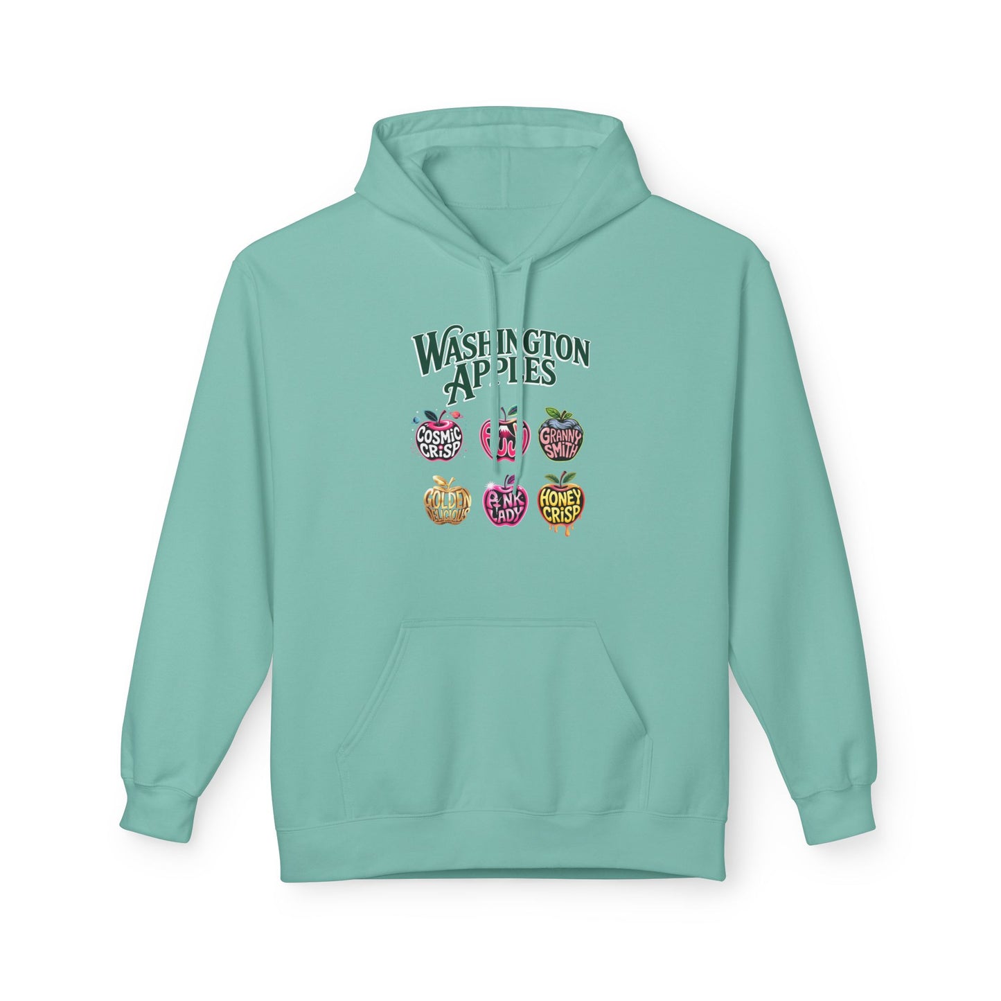 Washington Apples Hoodie — Graphic Apple Variety Sweatshirt (Cosmic Crisp, Fuji, Granny Smith, Pink Lady, Honeycrisp)