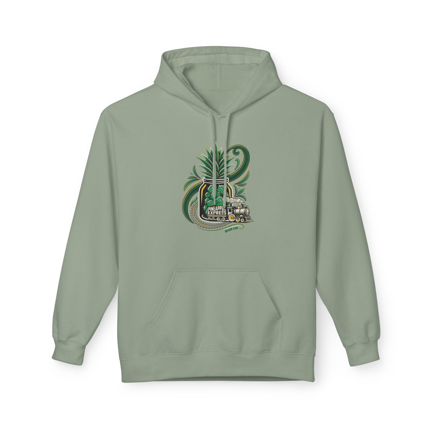 Pineapple Express Hoodie — Tropical Train Graphic Pullover