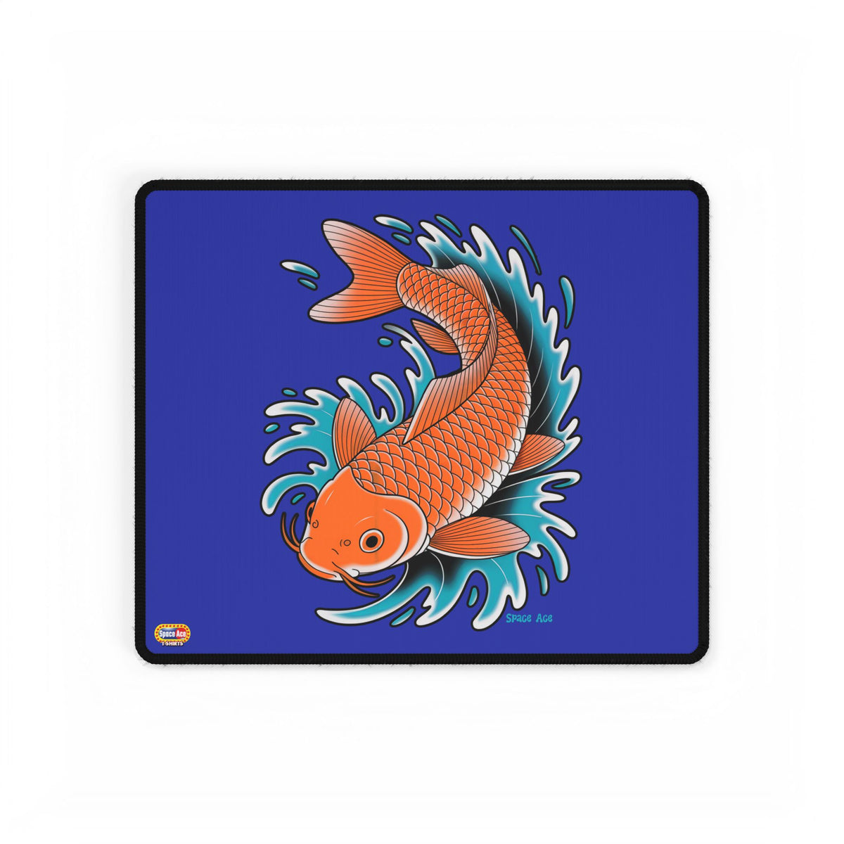 Koi Wave Desk Mat Blue Gaming Mouse Pad
