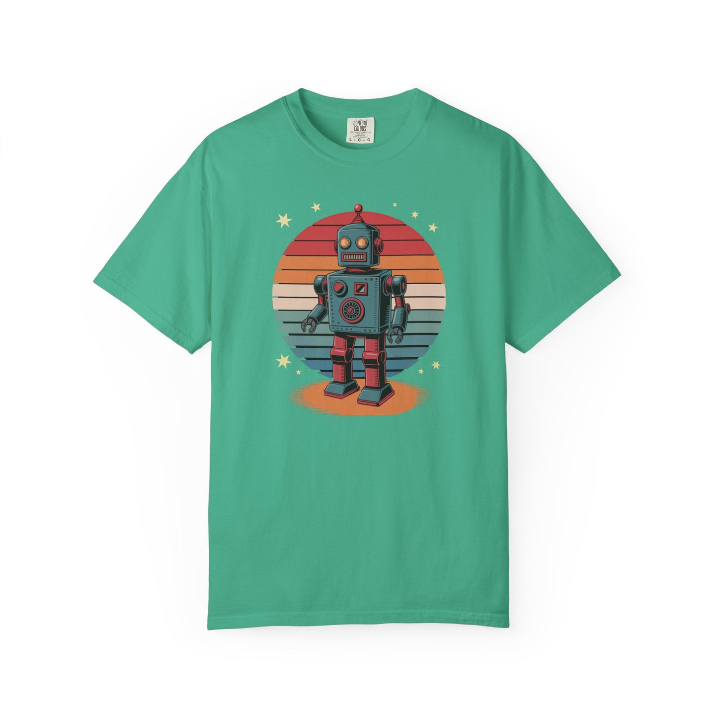 Retro Robot T-Shirt  Vintage Sunset Robot Graphic Tee