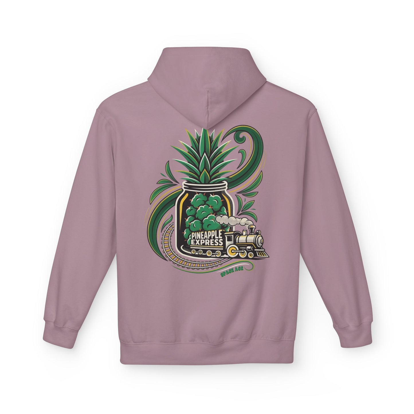 Pineapple Express Hoodie — Tropical Train Graphic Pullover