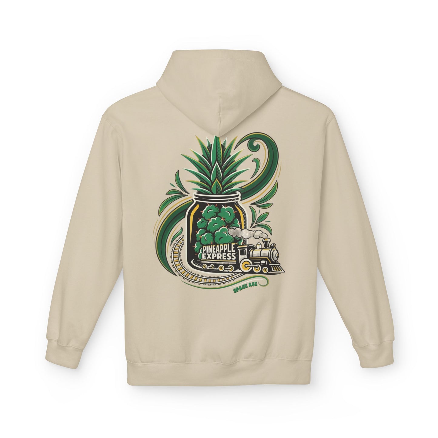 Pineapple Express Hoodie — Tropical Train Graphic Pullover