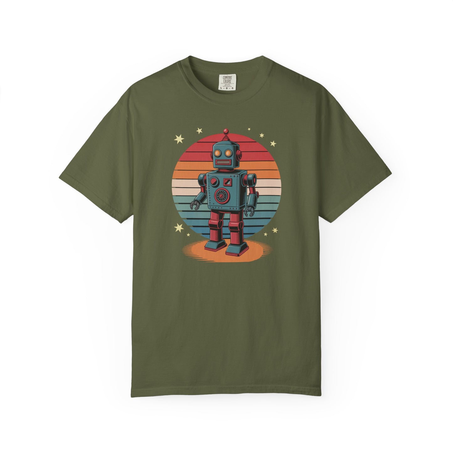 Retro Robot T-Shirt  Vintage Sunset Robot Graphic Tee