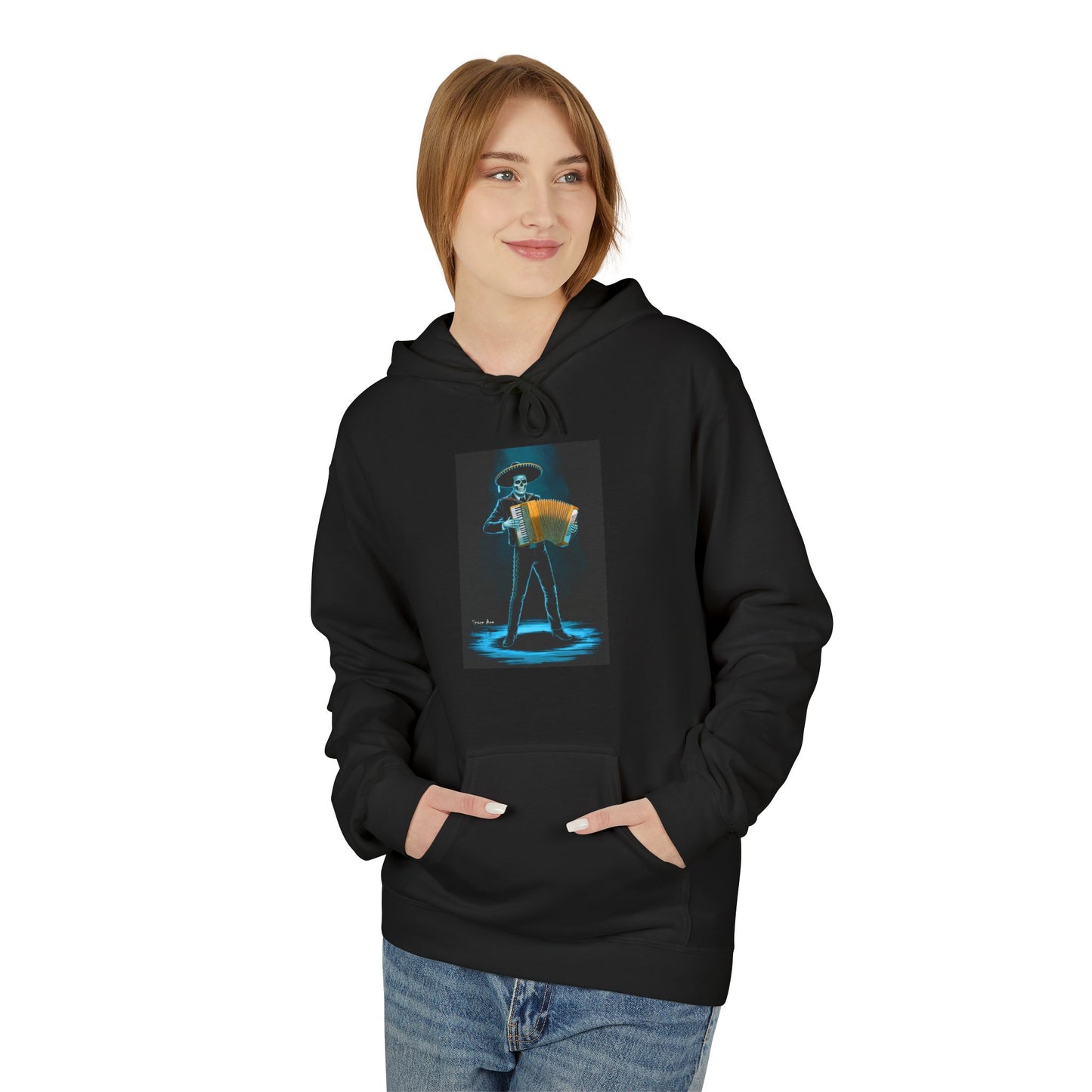 Mariachi Accordion Hoodie — Day of the Dead Skull Graphic Hoodie