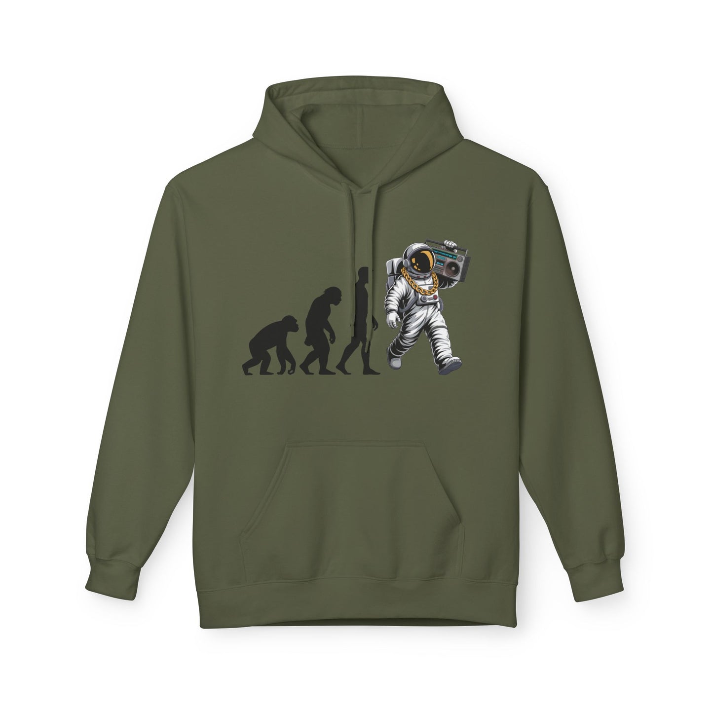 Astronaut Evolution Hoodie – Retro Space Explorer Graphic Hoodie