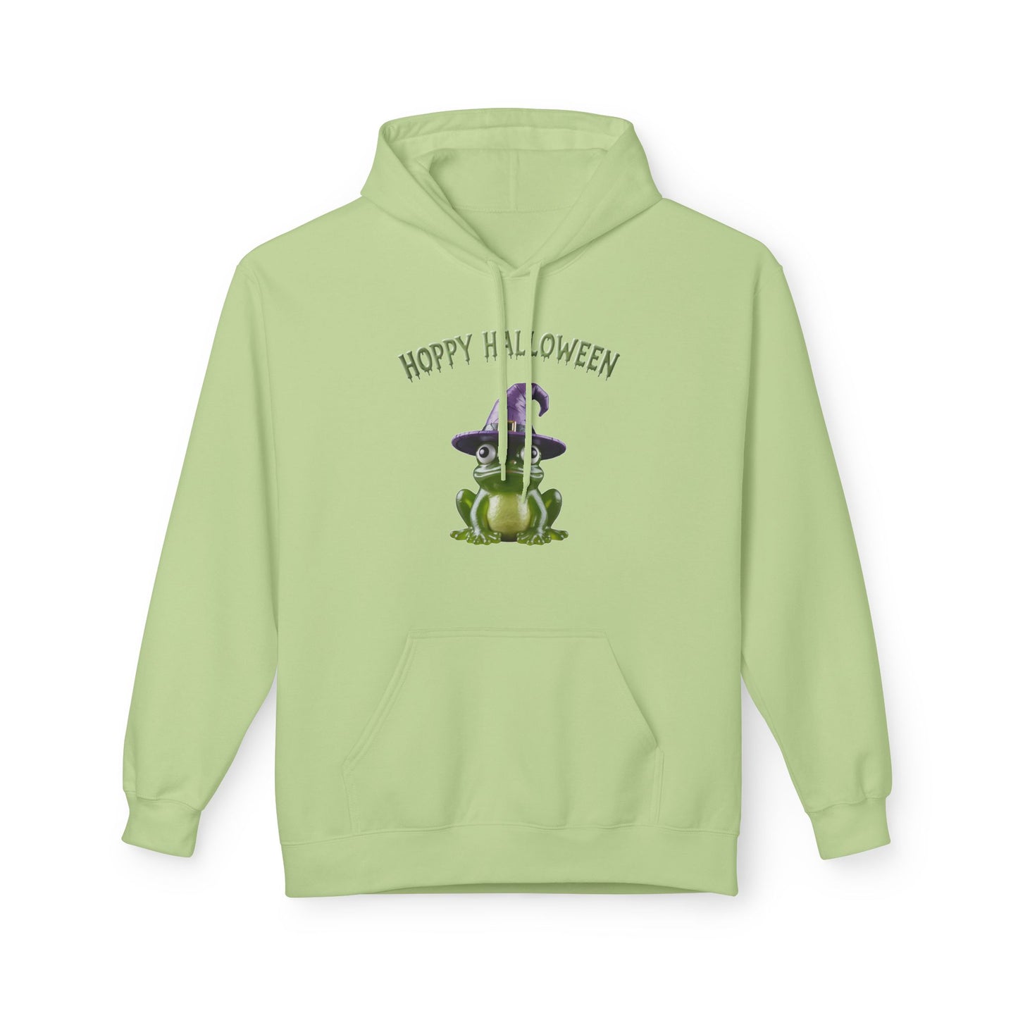 Hoppy Halloween Frog Hoodie, Cozy Unisex Fleece, Perfect for Fall Celebrations, Fun October Apparel, Hoppy Halloween Gift