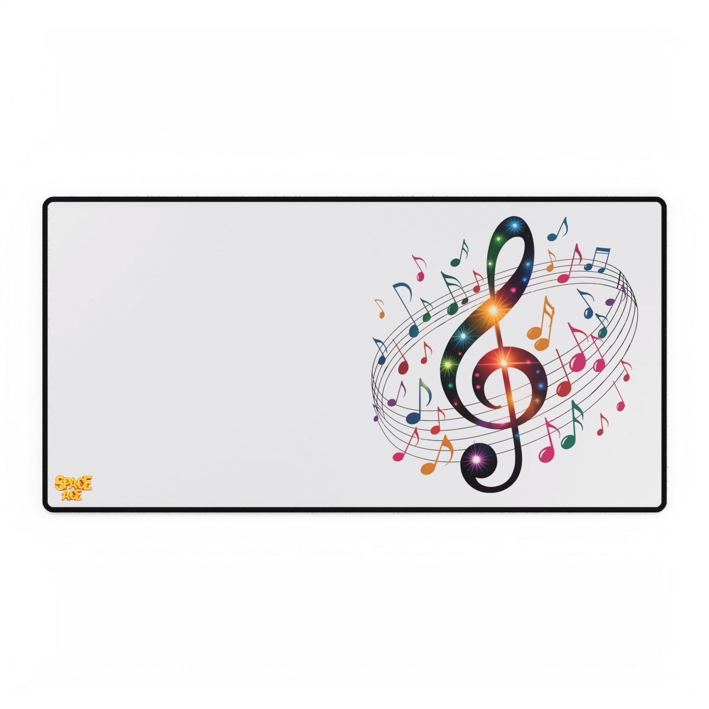 Music Notes Desk Mat Colorful Treble Clef Gaming Mouse Pad