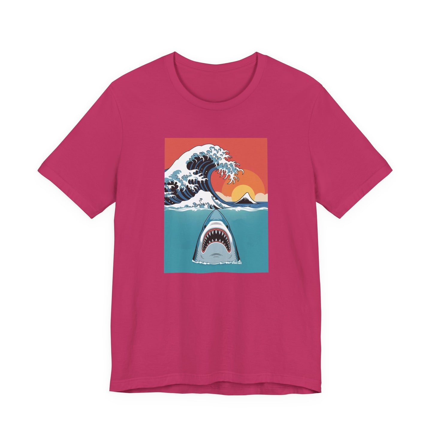 Japanese Wave Design with Shark T-Shirt