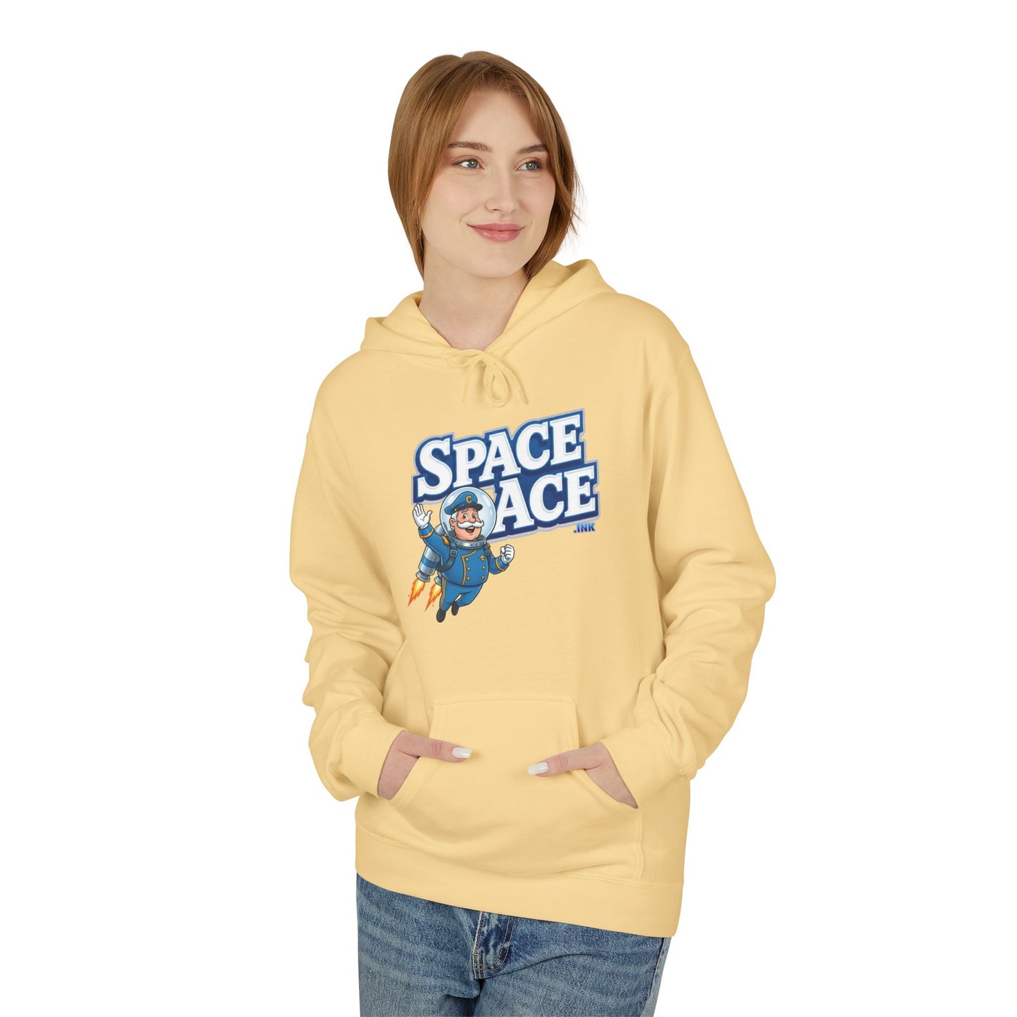 Space Ace Hoodie - General Crunch with Flaming Bike