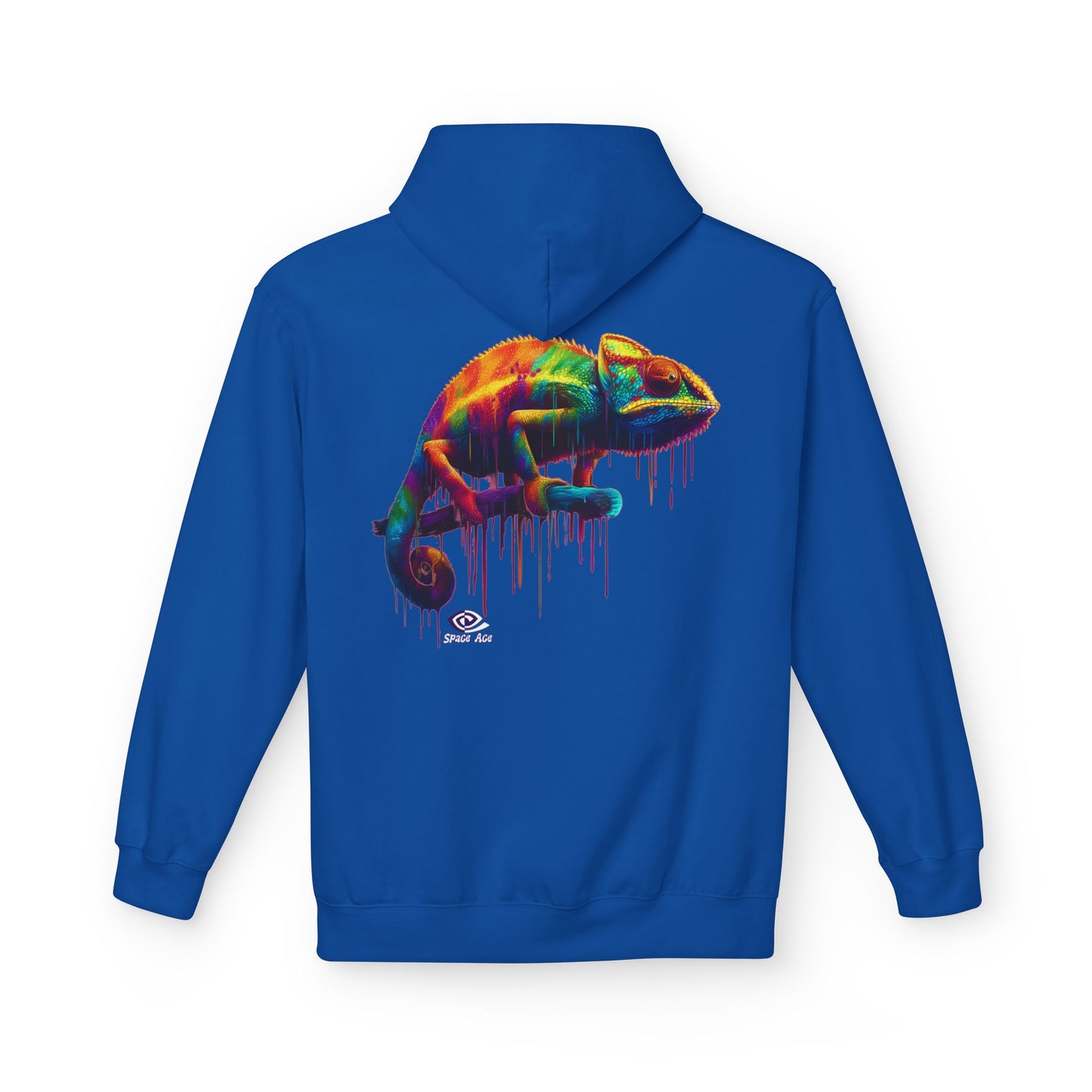 Benchmark Chameleon Hoodie — Colorful Reptile Art