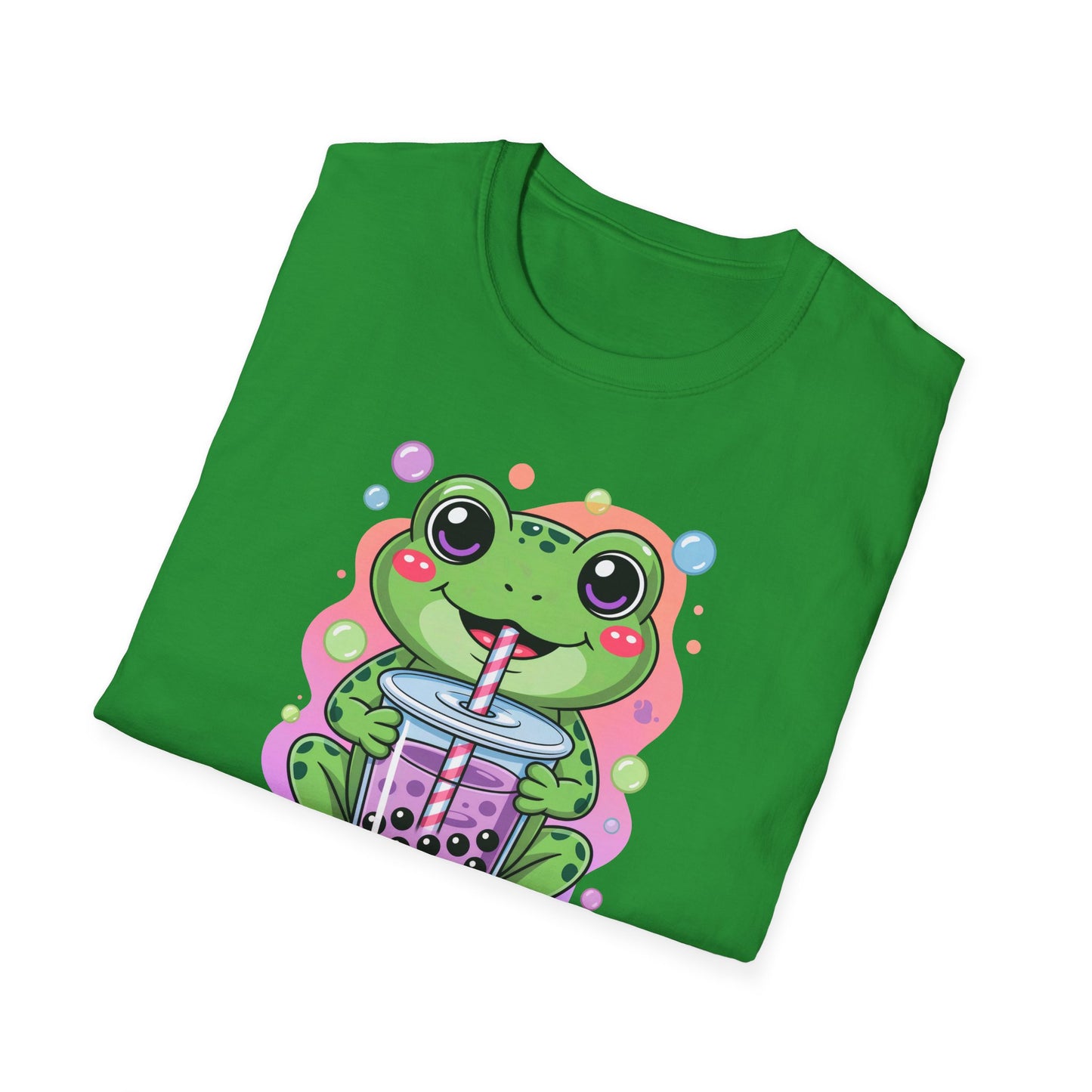 Frog Bubble Tea T-Shirt Cute Kawaii Frog Drinking Boba Tee