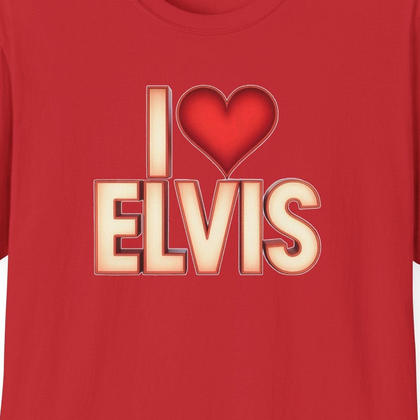 I Love Elvis Unisex T-Shirt - Retro Music Lover Tee, Gifts for Elvis Fans, Vintage Style Shirt, Rock and Roll Apparel