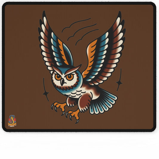 American Traditional Owl Brown Desk Mat Gaming Mouse Pad