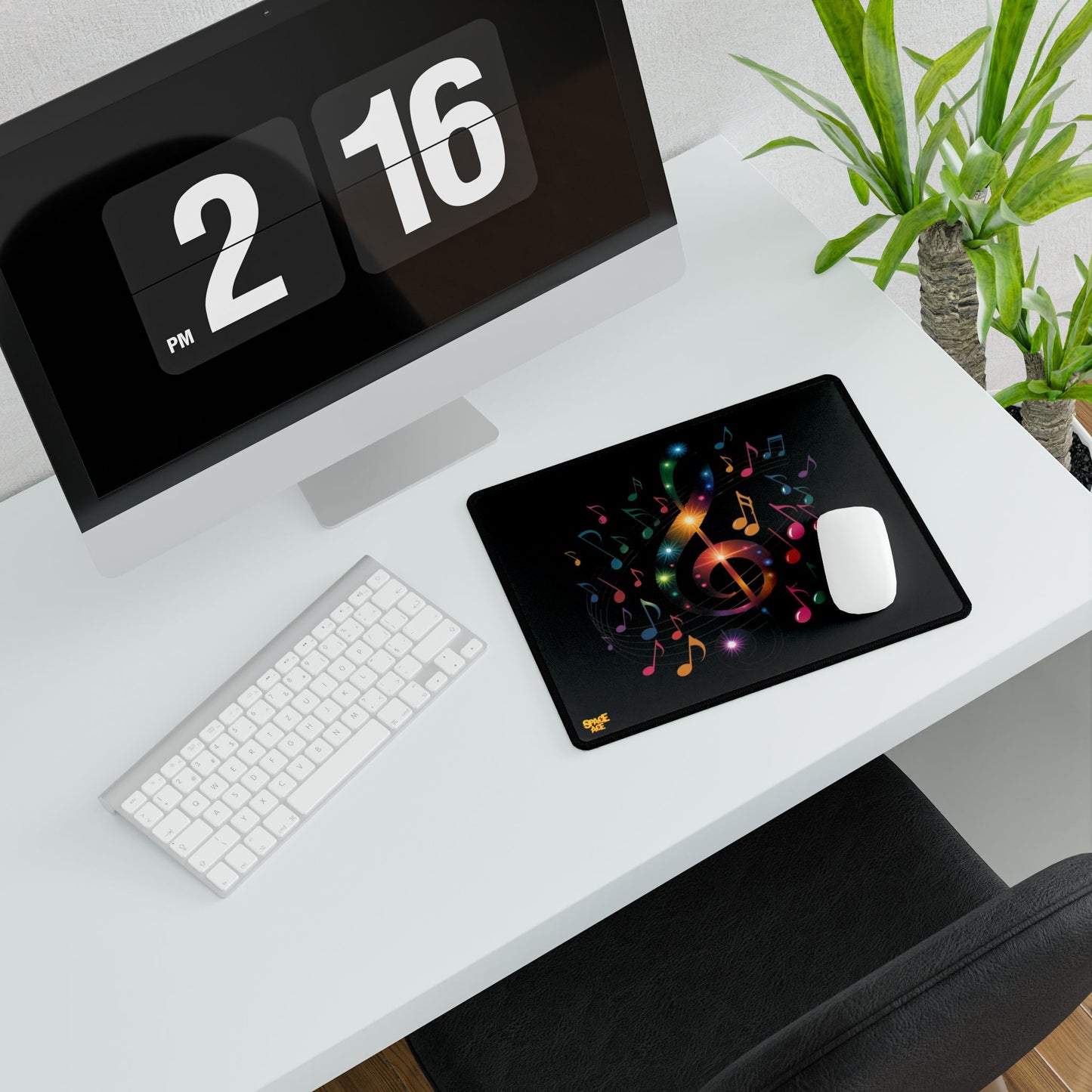 Music Notes Desk Mat Colorful Treble Clef Gaming Mouse Pad