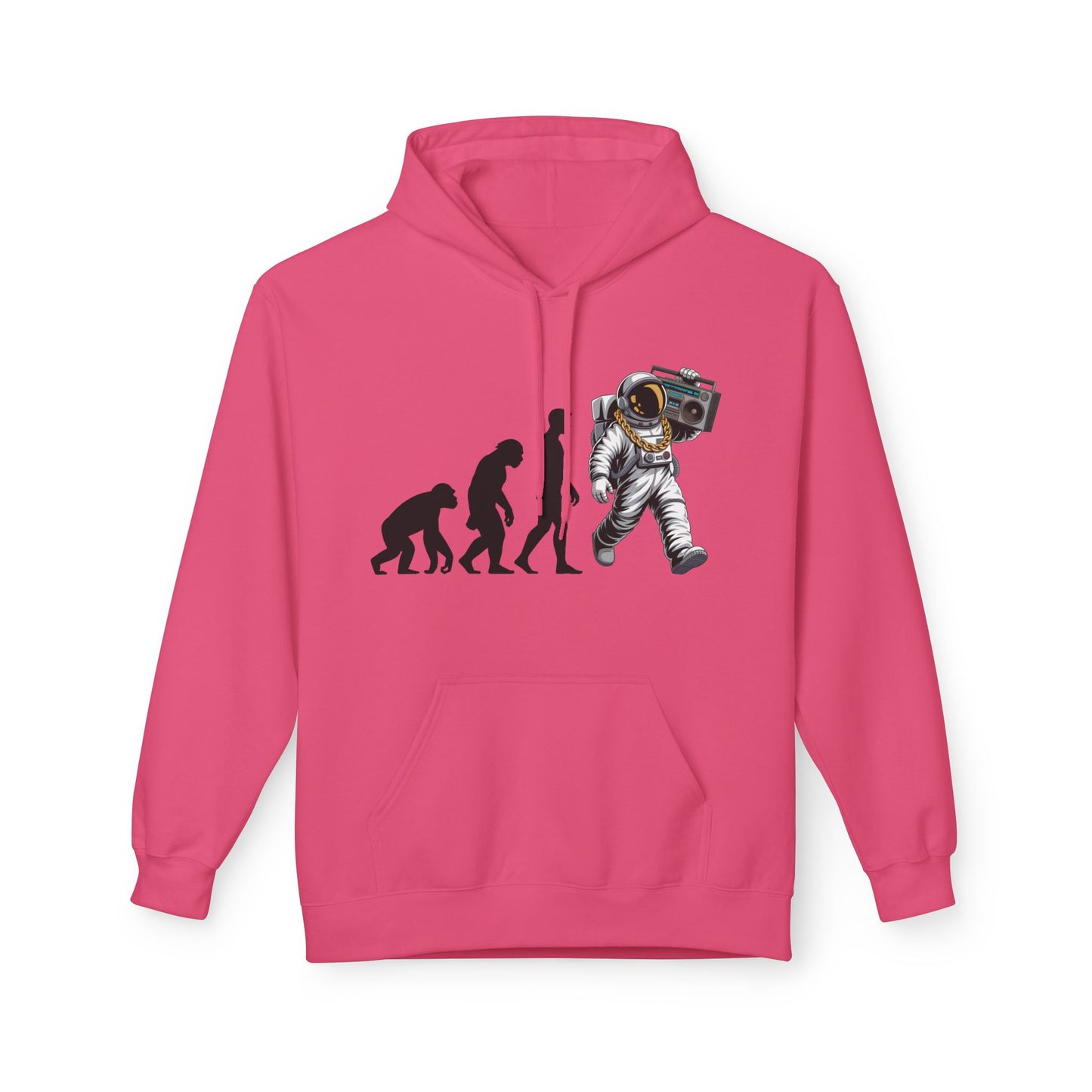 Astronaut Evolution Hoodie – Retro Space Explorer Graphic Hoodie