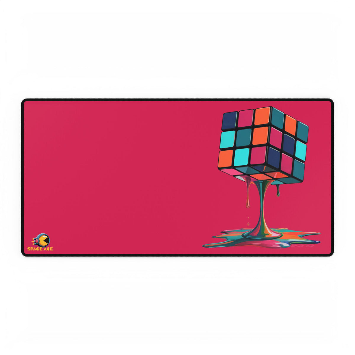 Melting Rubik Cube Desk Mat - Orange Gaming Desk Pad