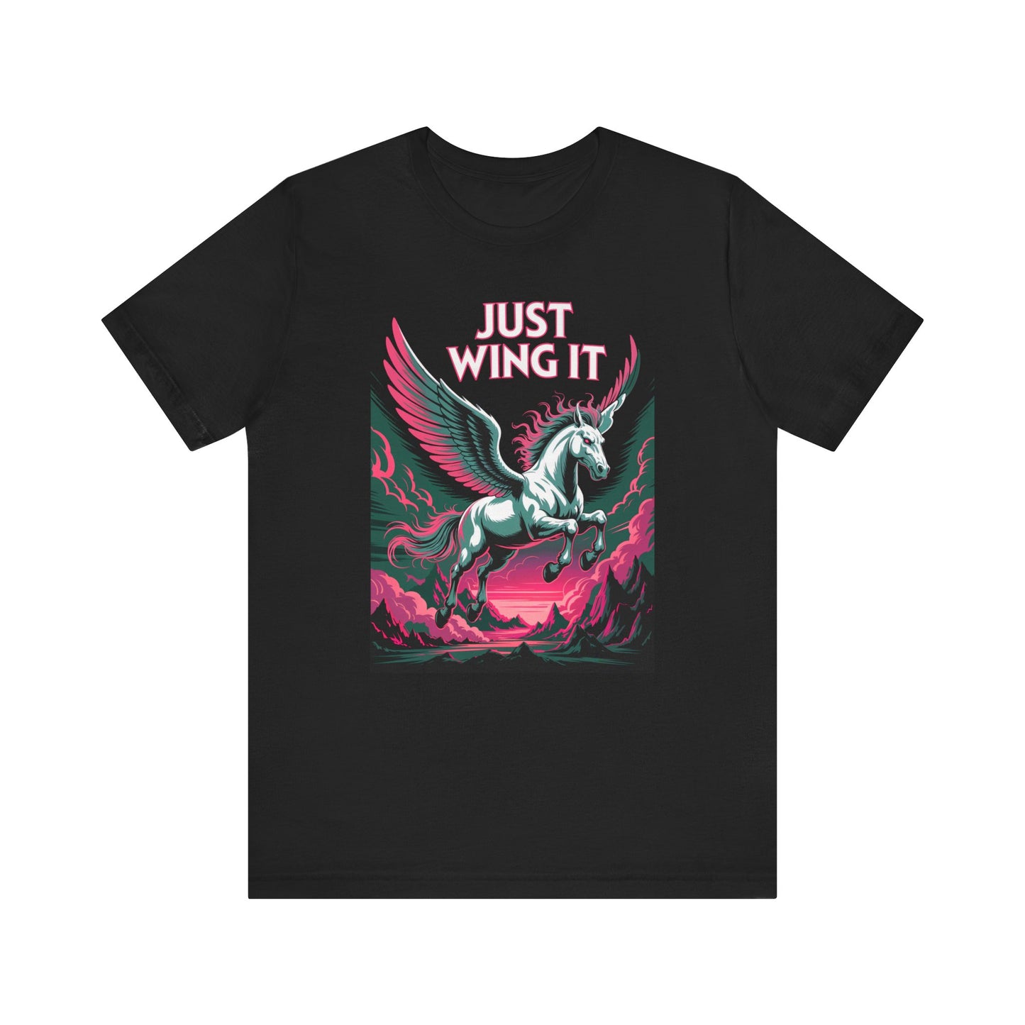 Just Wing It Pink Pegasus Shirt Lightning Clash of the Titans Mythical Horse