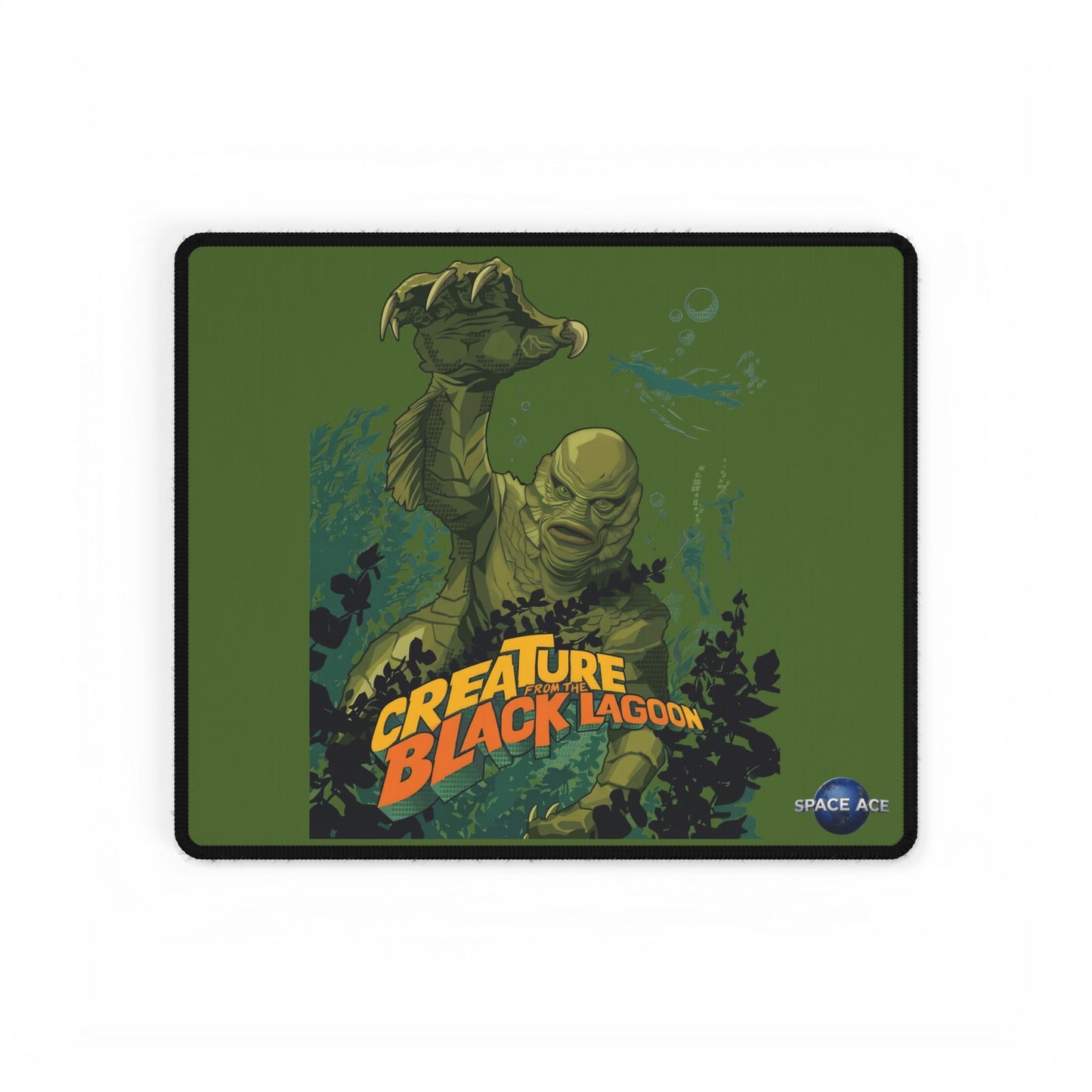 Creature Feature Gaming Desk Mat — Vintage Swamp Monster Mousepad
