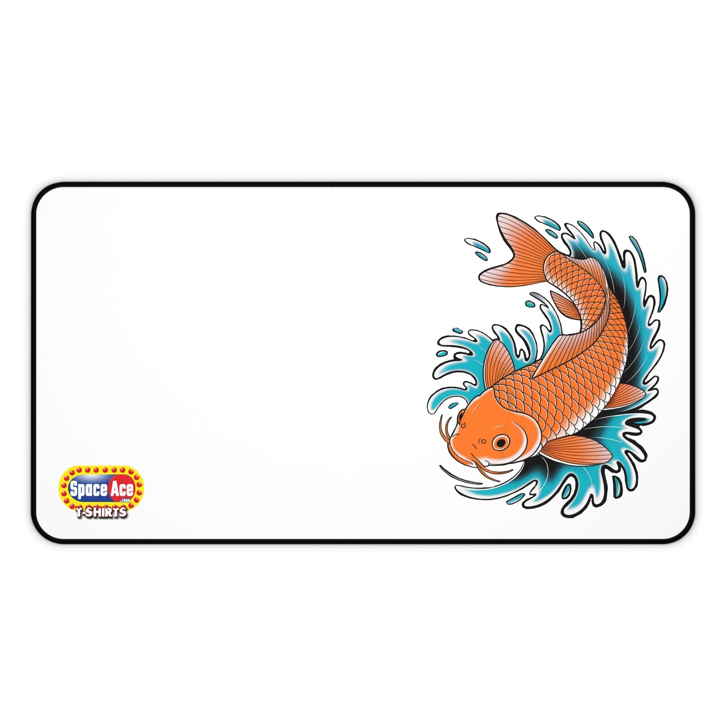Koi Fish Splash Desk Mat - Blue Mousepad Desk Pad