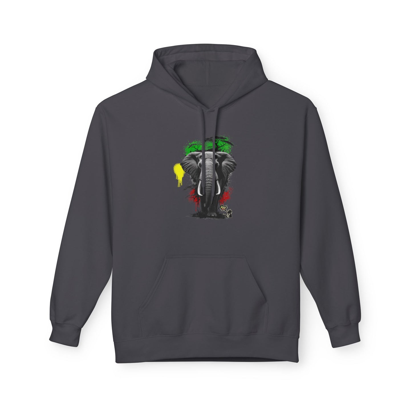 Elephant Paint Splash Hoodie — African Elephant Art Pullover