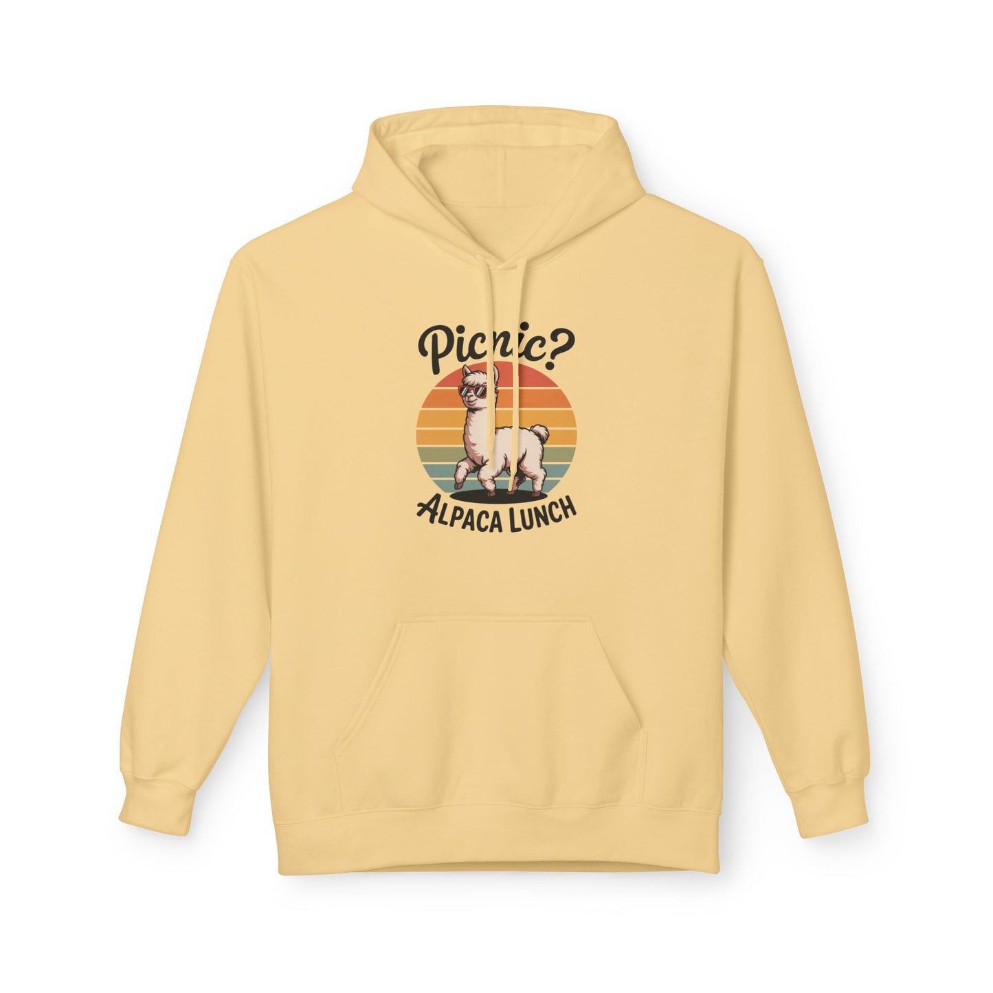 Picnic Alpaca Lunch Hoodie, Funny Animal Sweatshirt, Birthday Gift, Cozy Fleece Hoodie, Alpaca Apparel, Pet Lover Gift