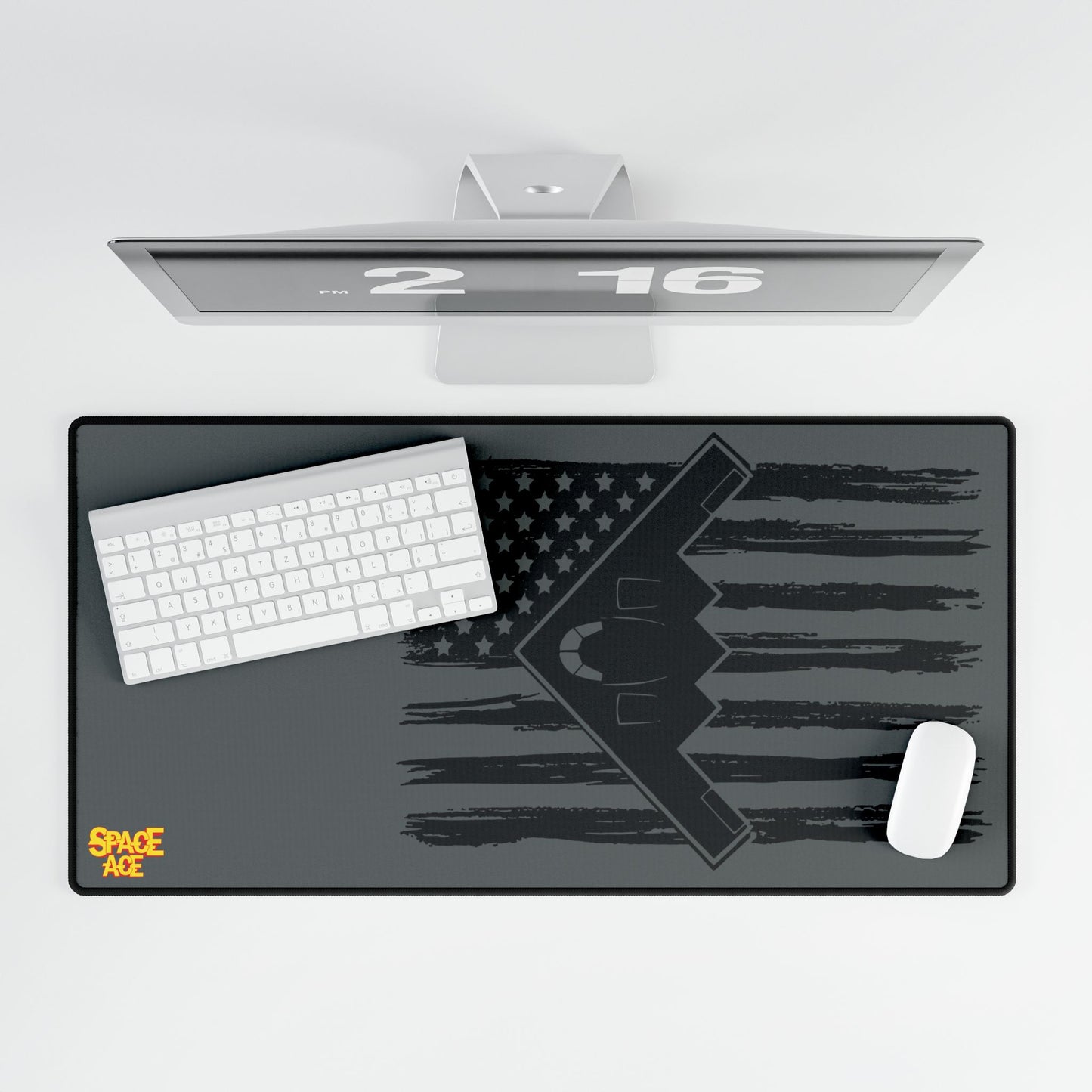 Stealth Bomber American Flag Desk Mat - Military Aviation Mouse Pad