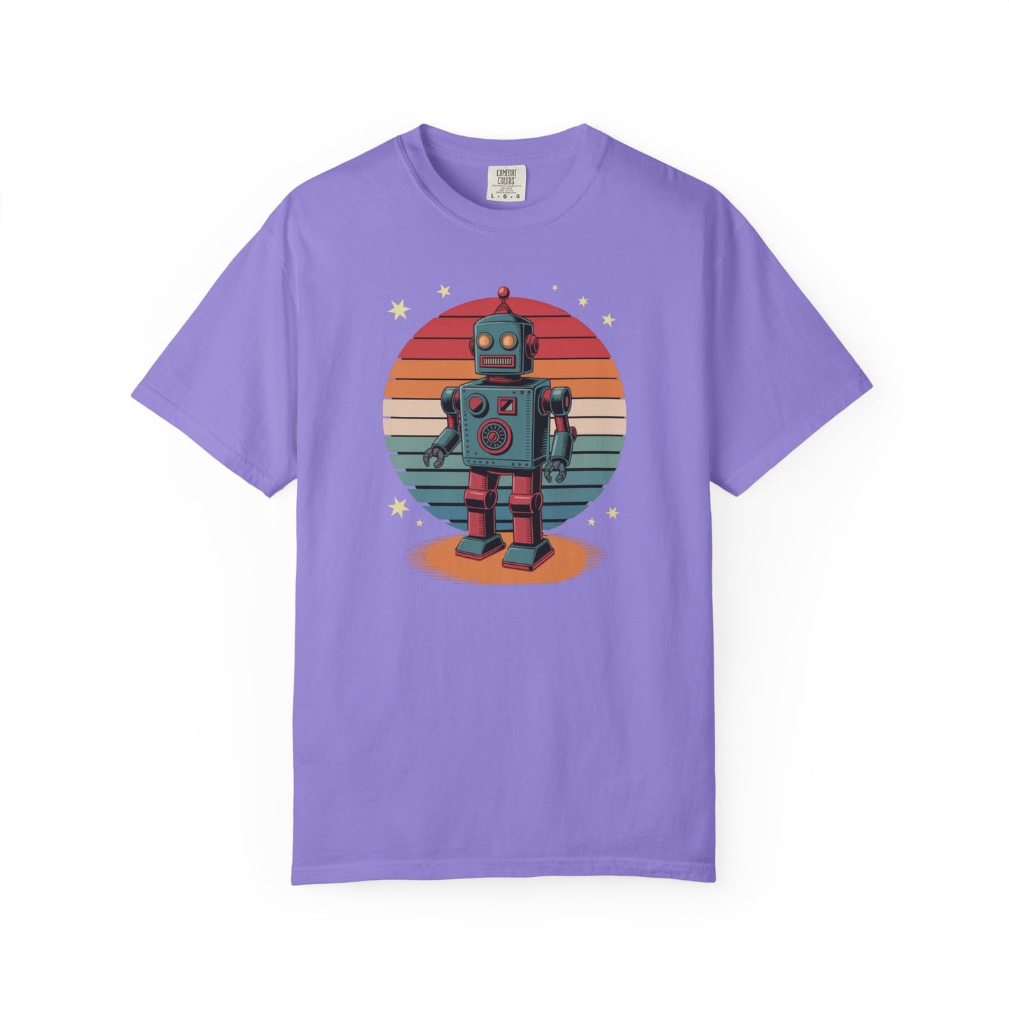 Retro Robot T-Shirt  Vintage Sunset Robot Graphic Tee