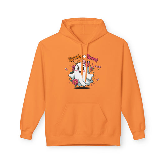 Spooky Sweet Ghost Hoodie - Perfect for Halloween, Unisex Fleece, Cozy Gift, Fall Fashion, Cute Casual Wear