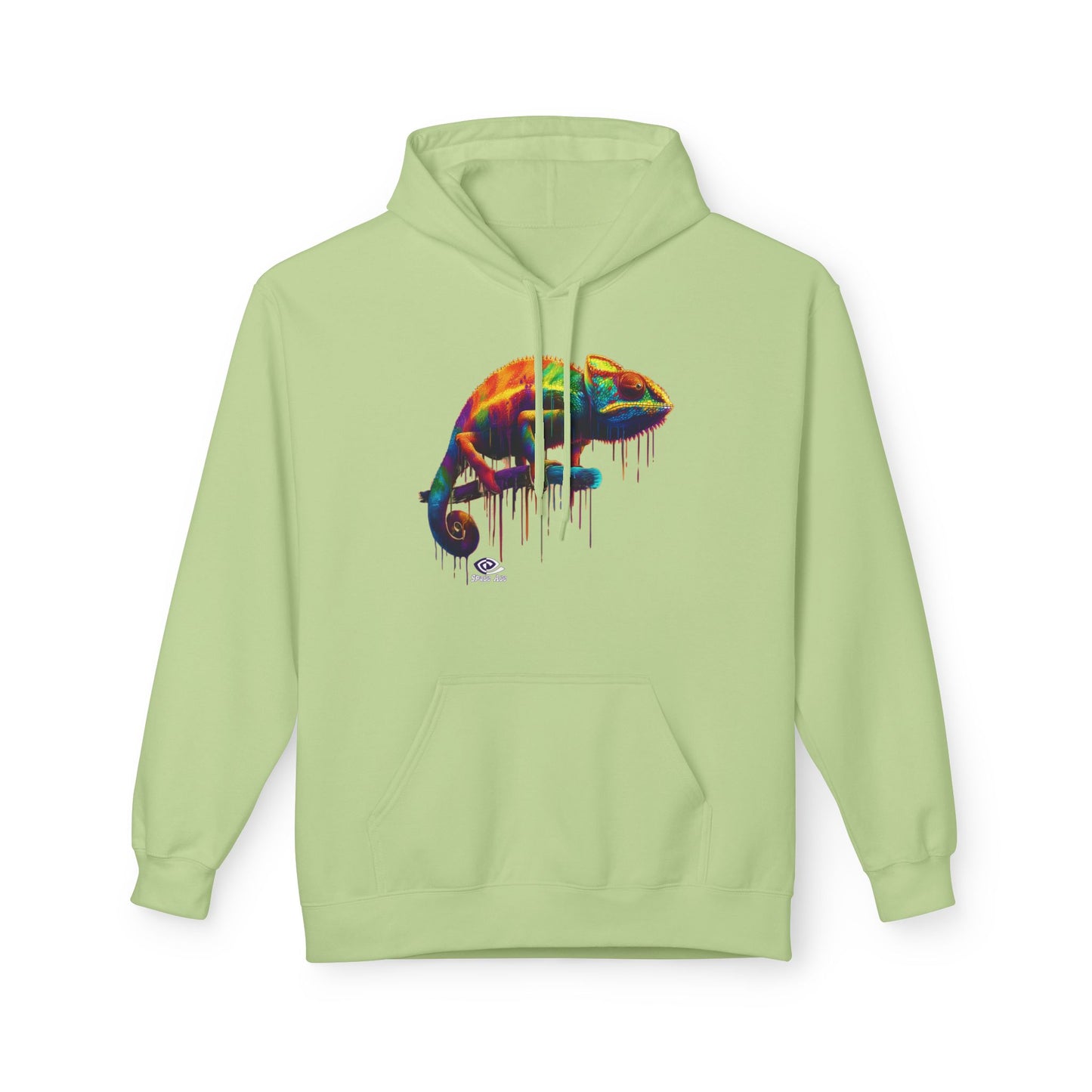 Benchmark Chameleon Hoodie — Colorful Reptile Art