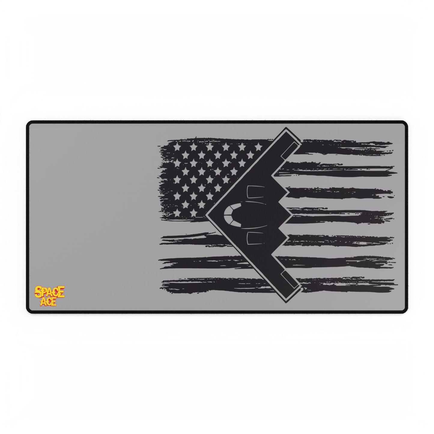 Stealth Bomber American Flag Desk Mat - Military Aviation Mouse Pad