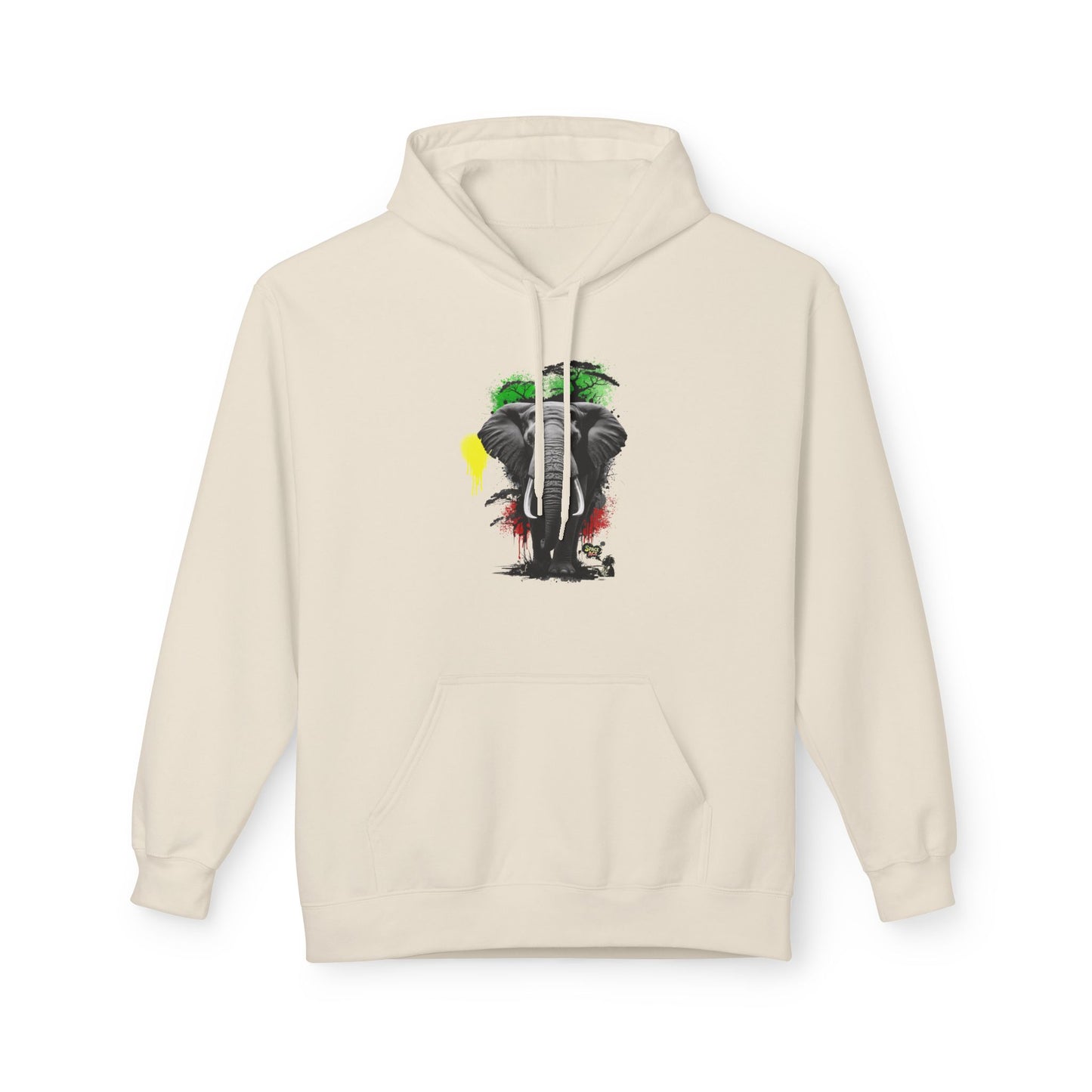 Elephant Paint Splash Hoodie — African Elephant Art Pullover