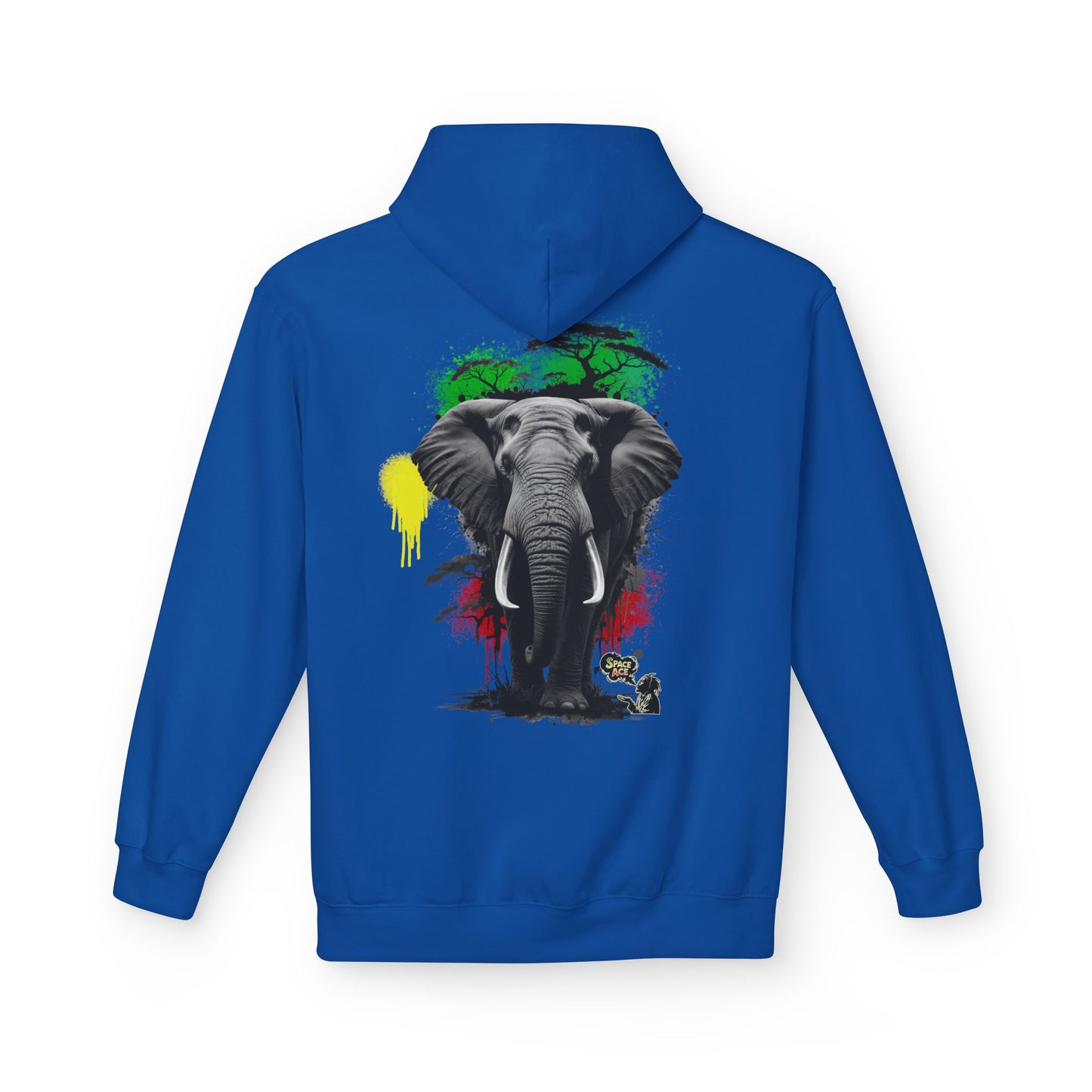 Elephant Paint Splash Hoodie — African Elephant Art Pullover